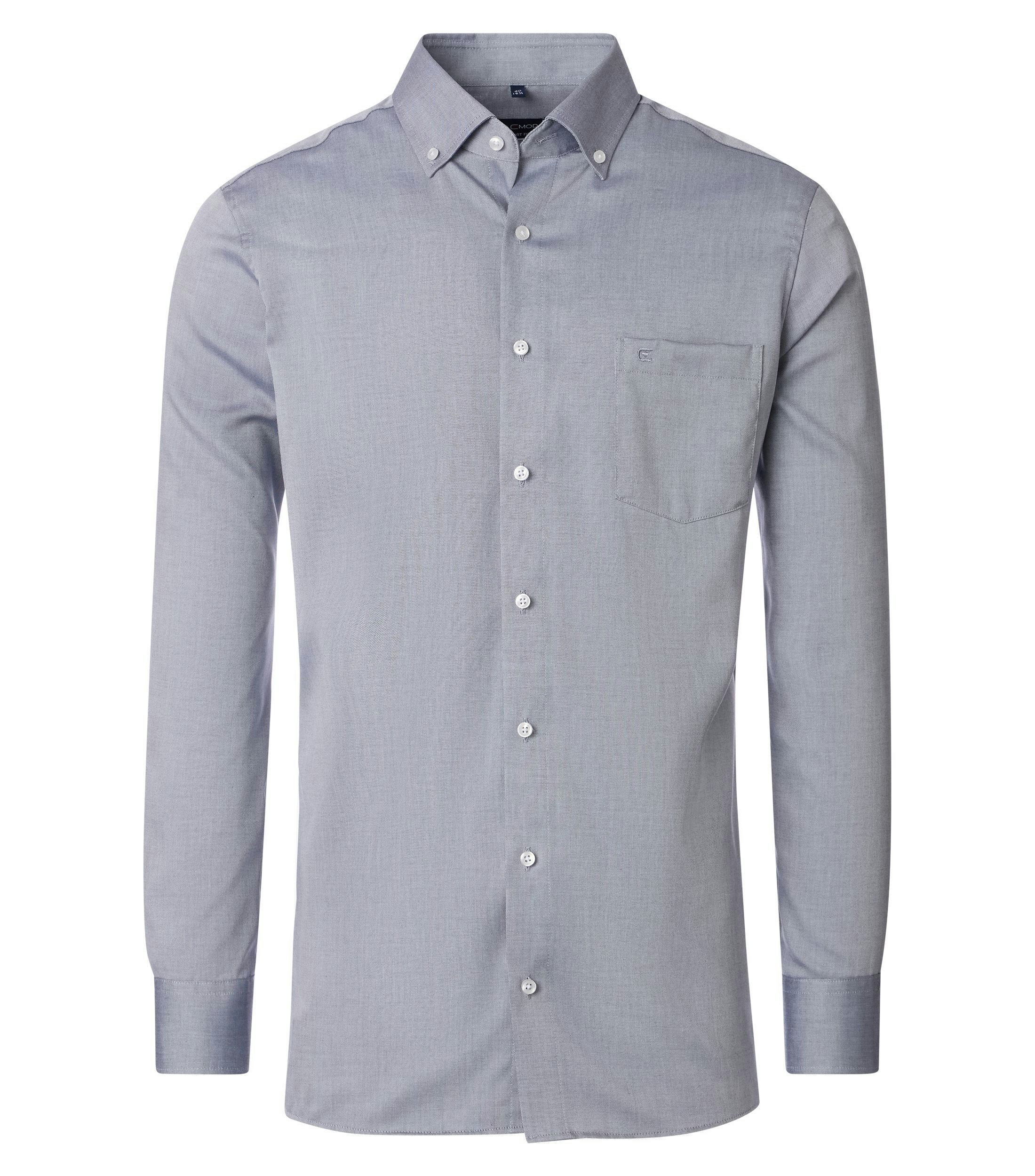 Ein Businesshemd im uni Muster in der Farbe Blau