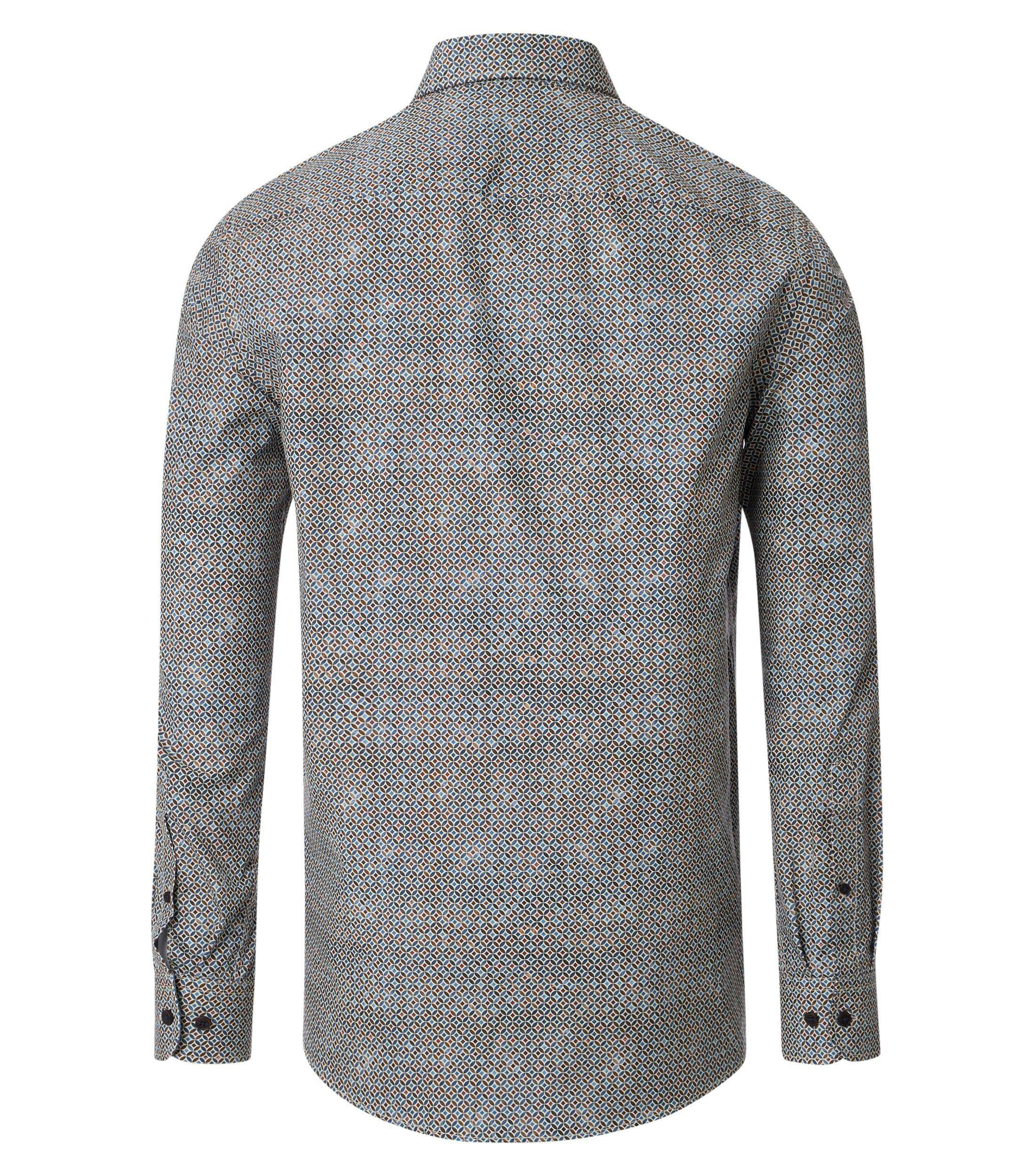 Ein Freizeithemd im Print Muster in der Farbe Blau
