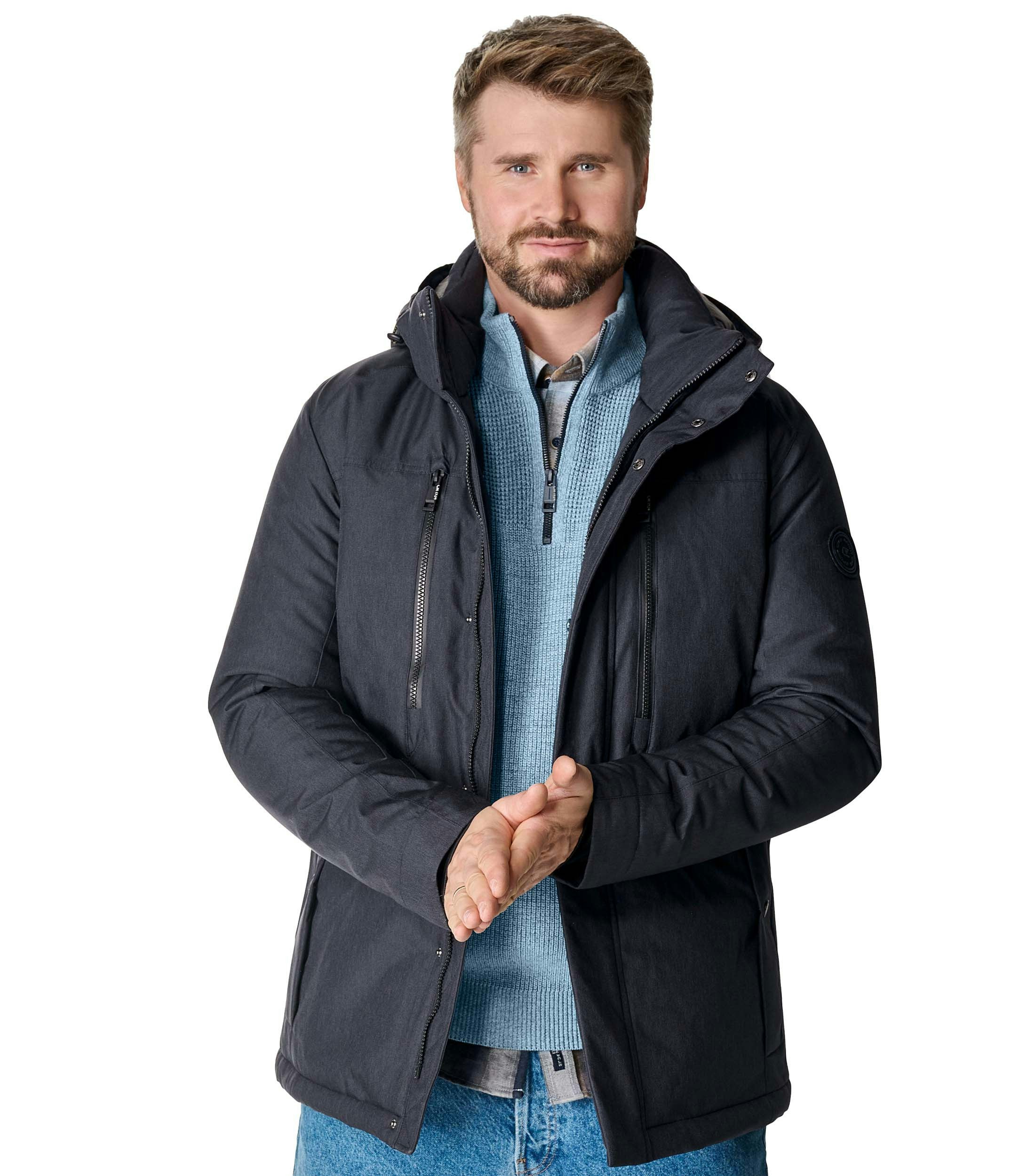 Ein Jacke im uni Muster in der Farbe Blau