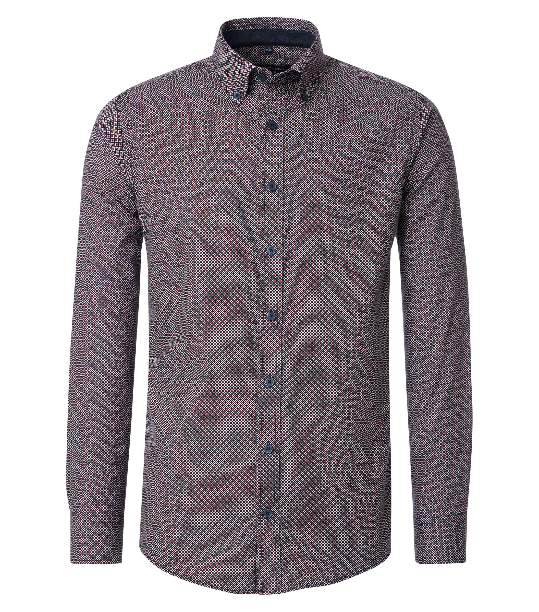 Ein Freizeithemd im Print Muster in der Farbe Rot