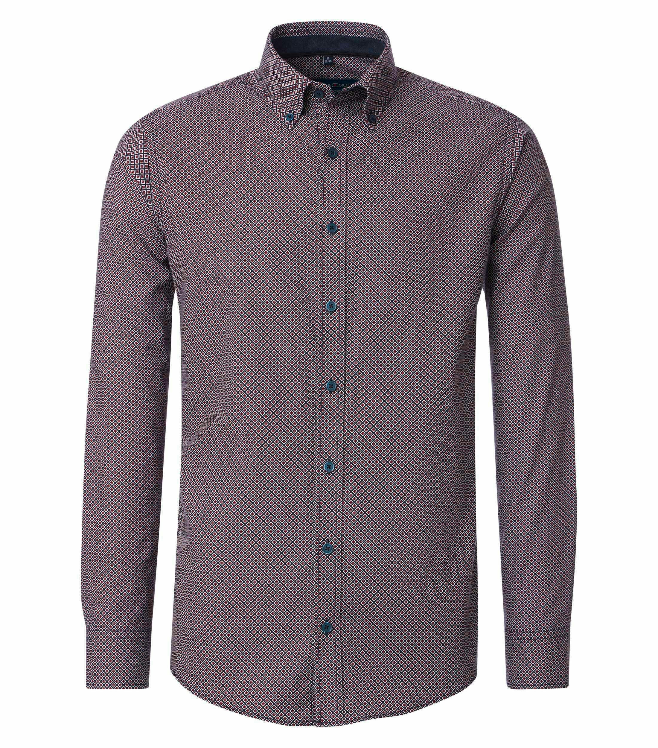 Ein Freizeithemd im Print Muster in der Farbe Rot