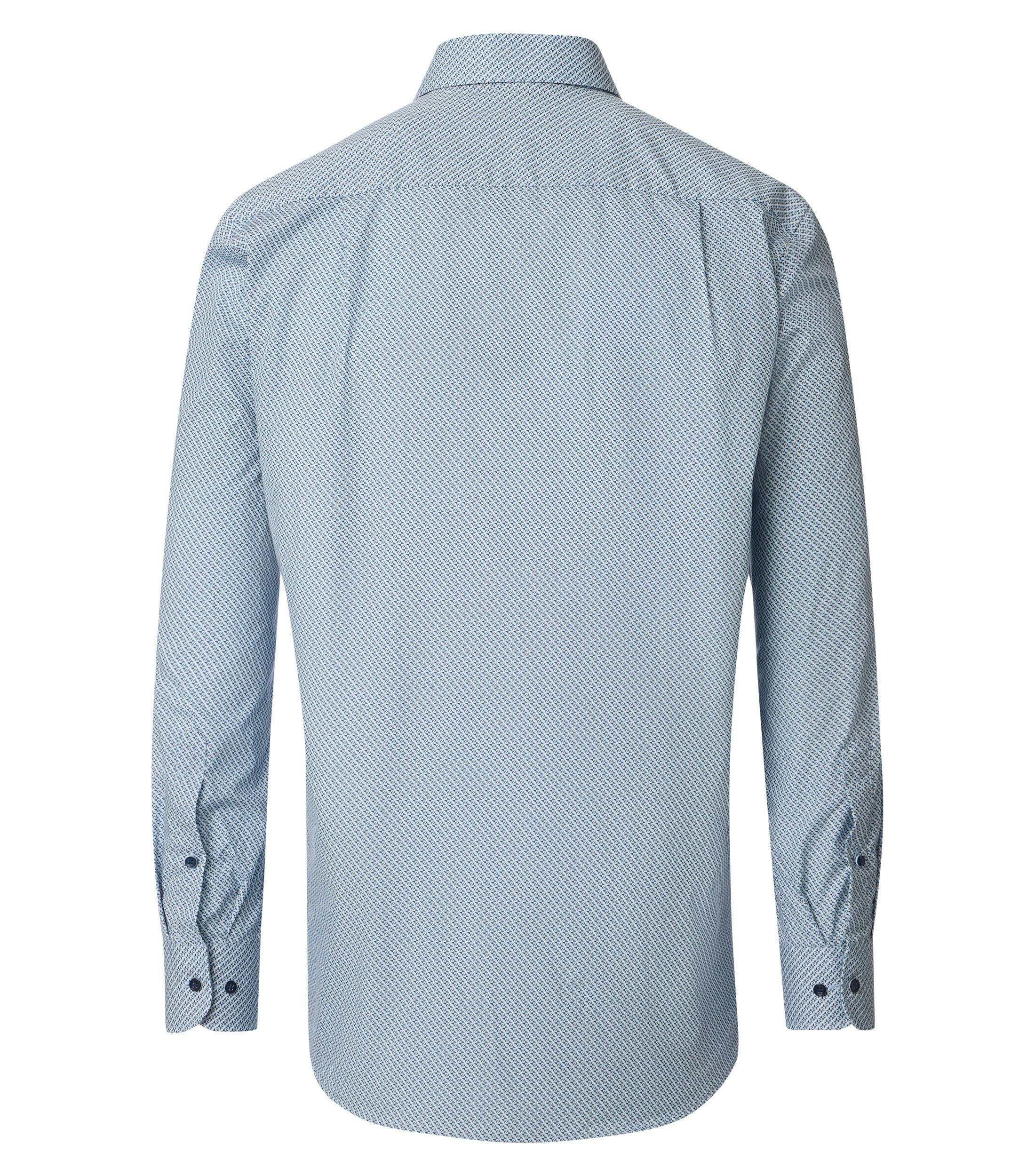 Ein Businesshemd im Print Muster in der Farbe Blau