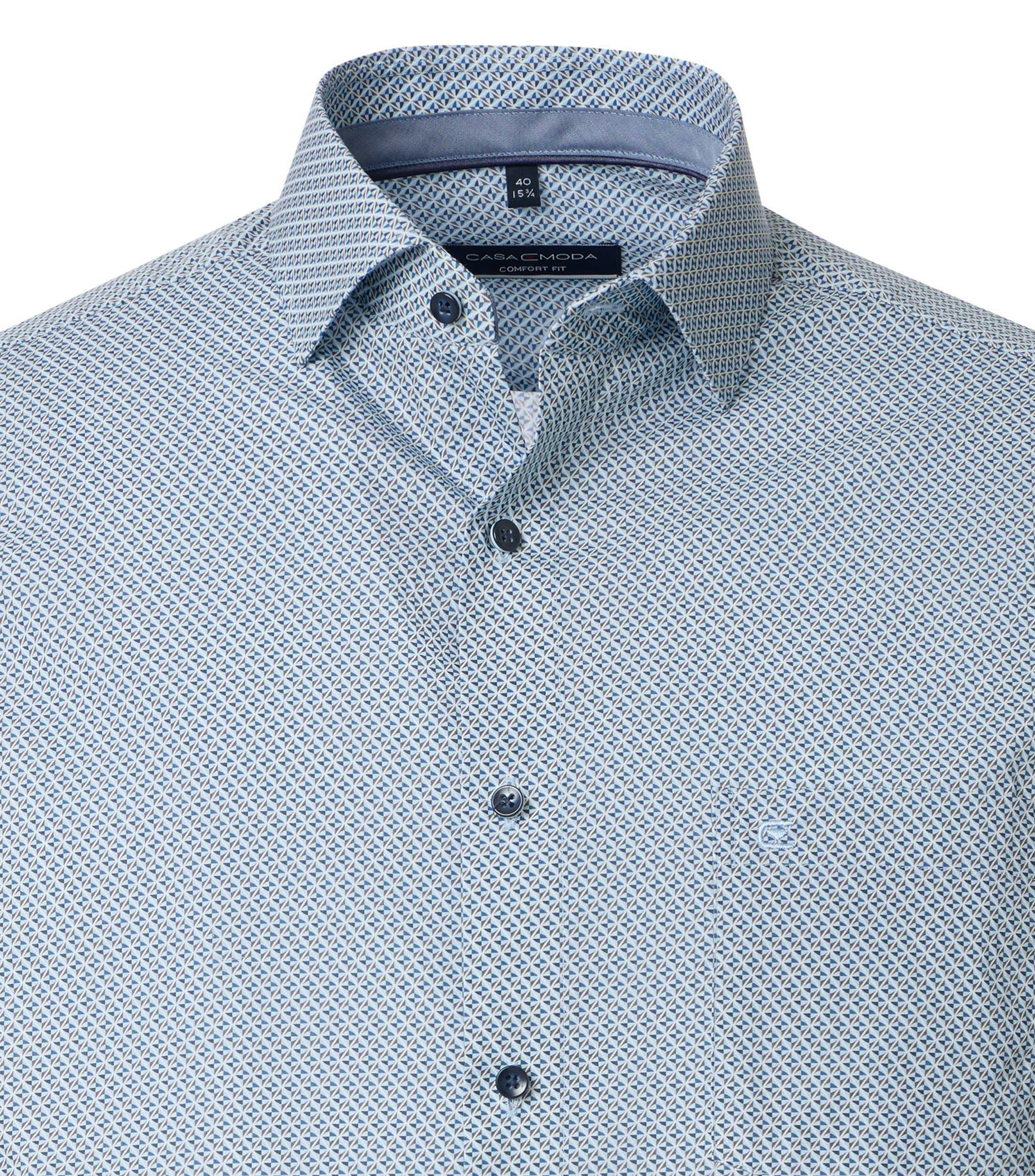 Ein Businesshemd im Print Muster in der Farbe Blau