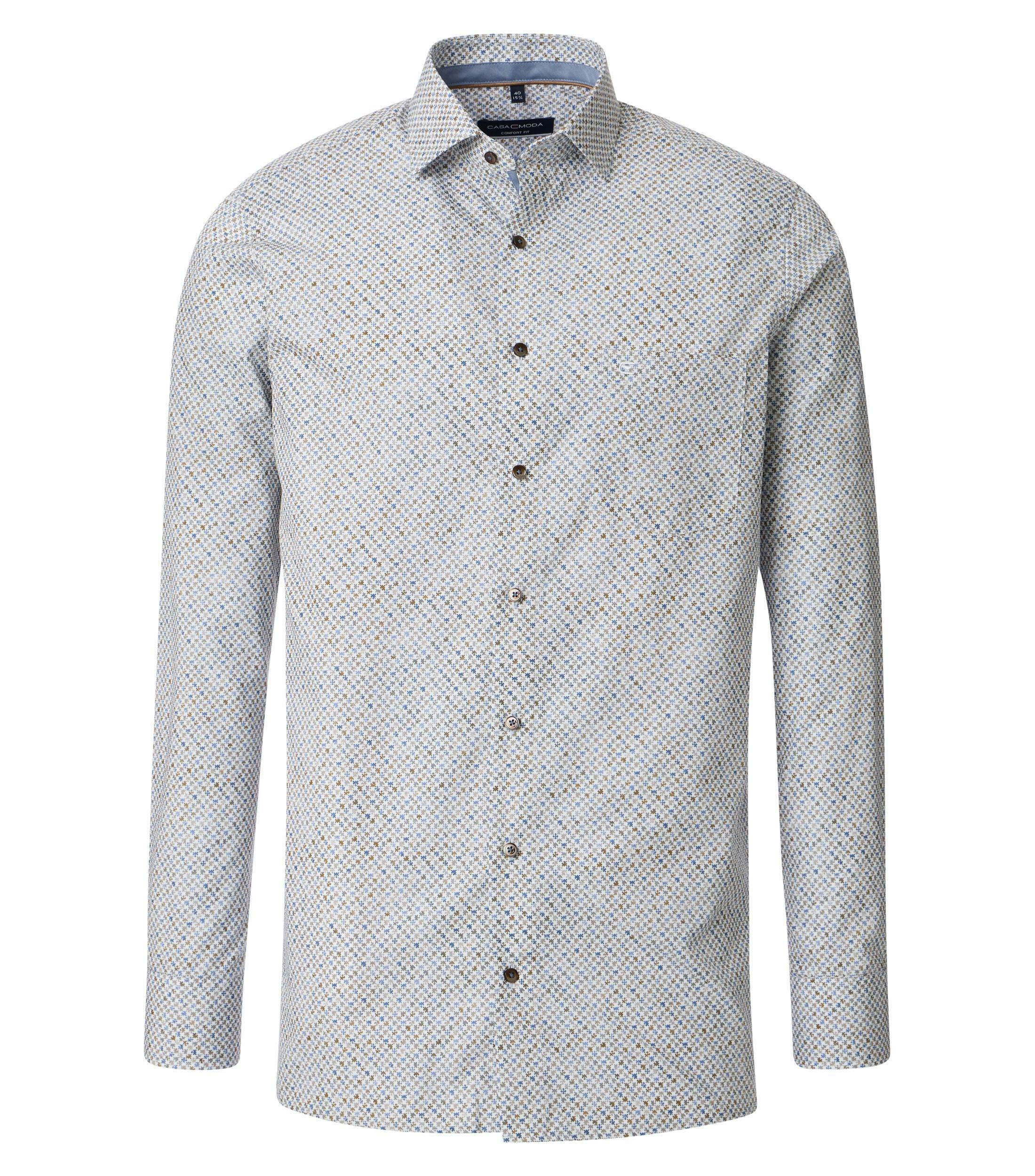 Ein Businesshemd im Print Muster in der Farbe Braun