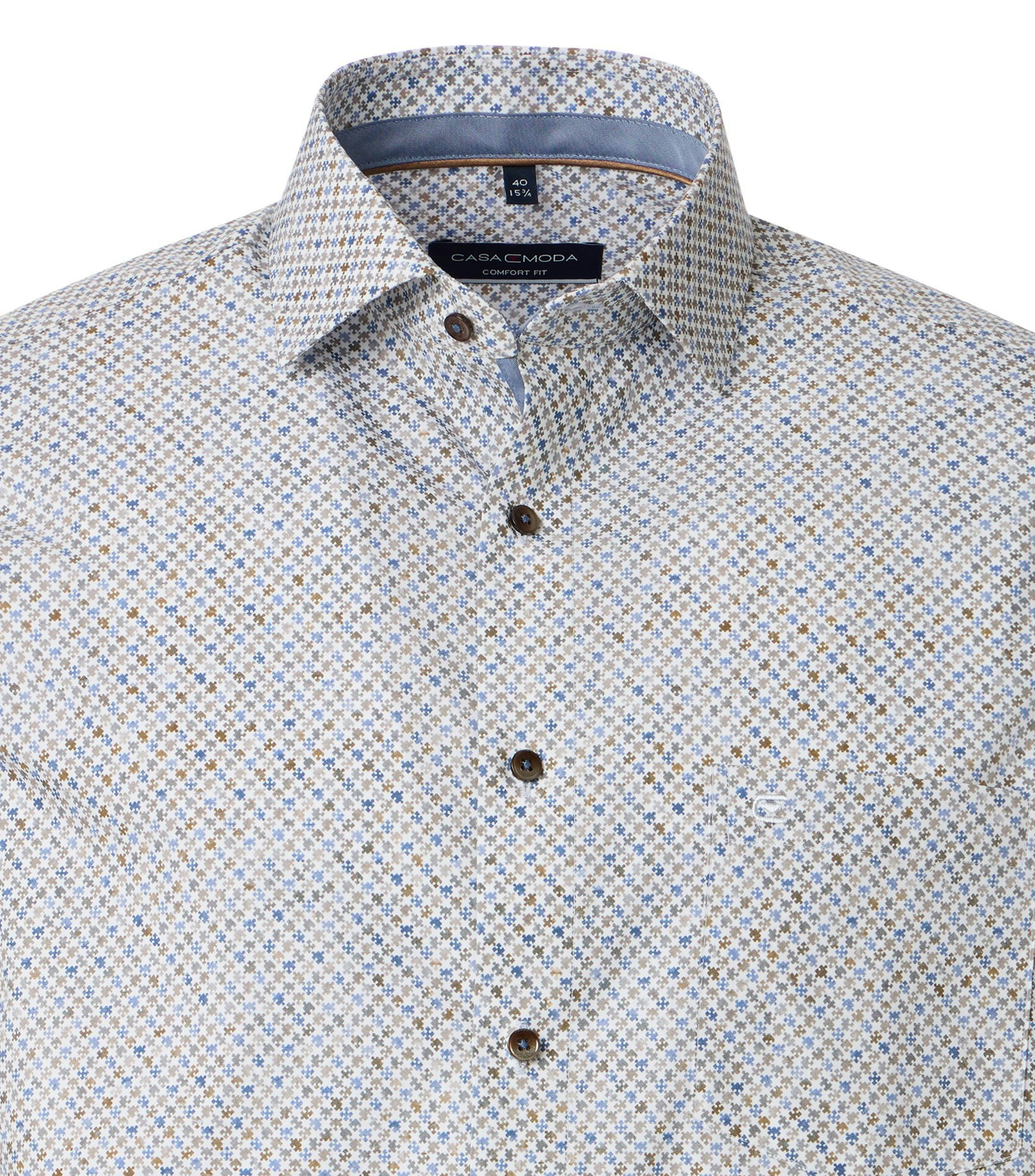 Ein Businesshemd im Print Muster in der Farbe Braun