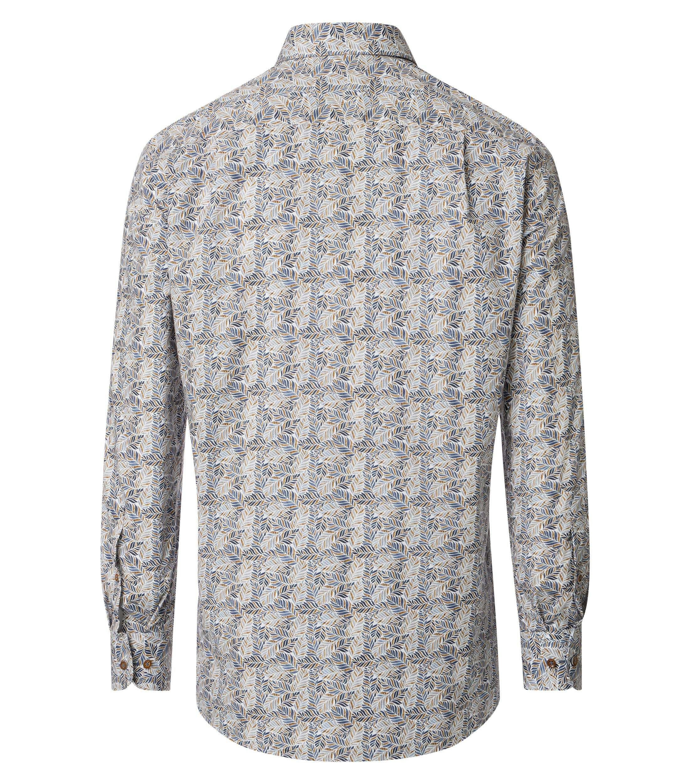 Ein Businesshemd im Print Muster in der Farbe Blau