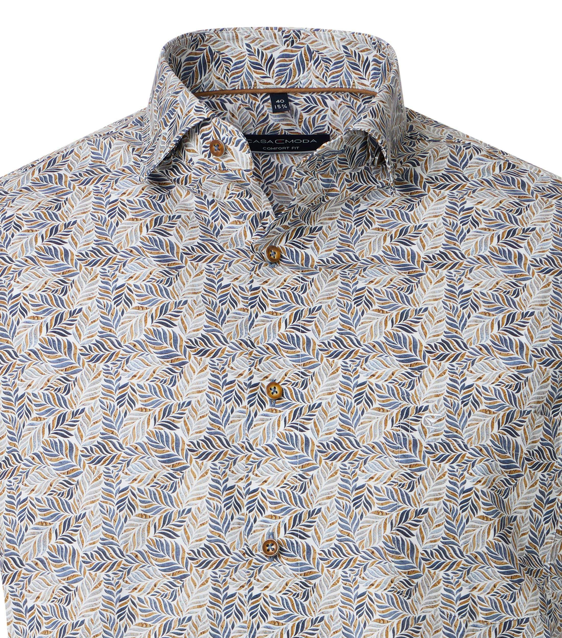 Ein Businesshemd im Print Muster in der Farbe Blau