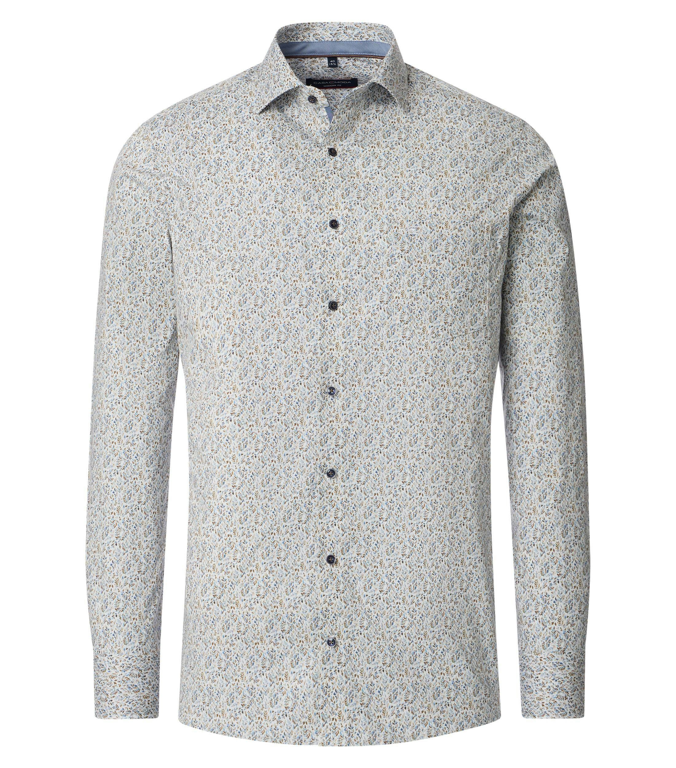Ein Businesshemd im Print Muster in der Farbe Blau