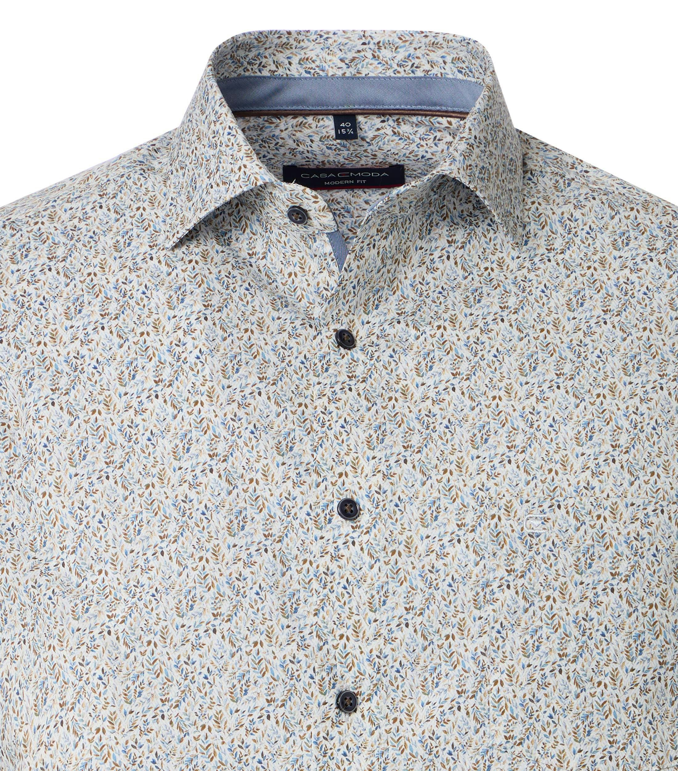 Ein Businesshemd im Print Muster in der Farbe Blau