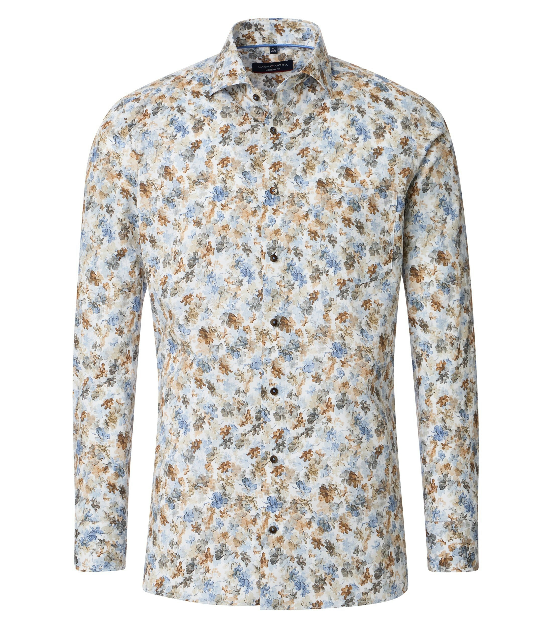 Ein Businesshemd im Print Muster in der Farbe Braun