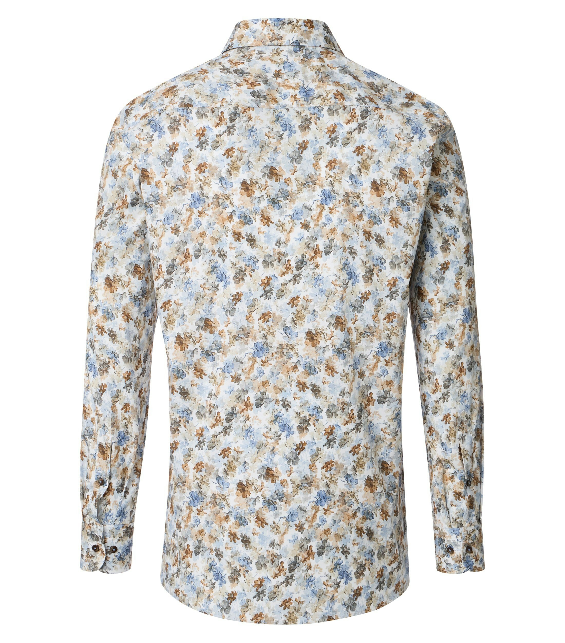 Ein Businesshemd im Print Muster in der Farbe Braun