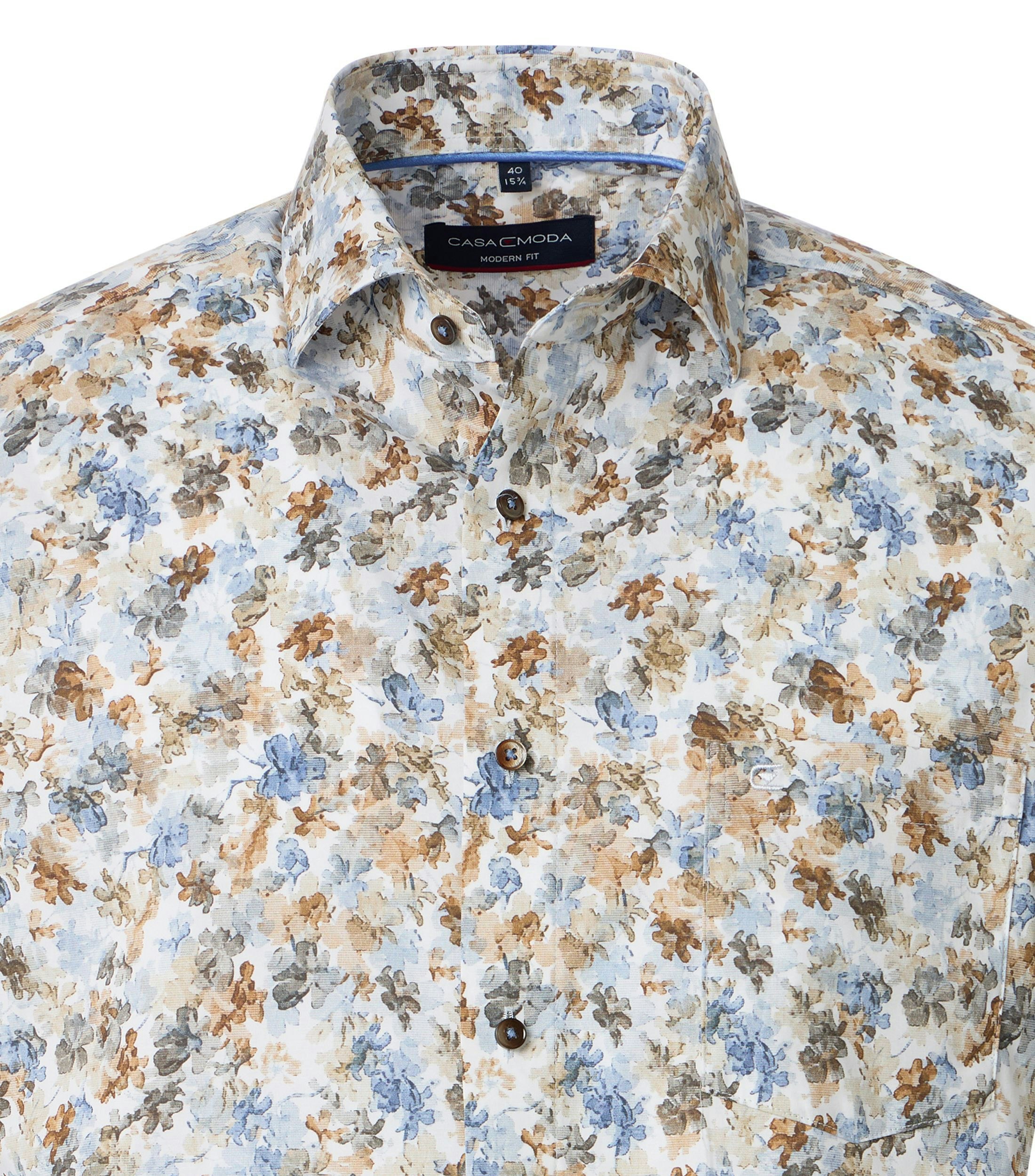 Ein Businesshemd im Print Muster in der Farbe Braun