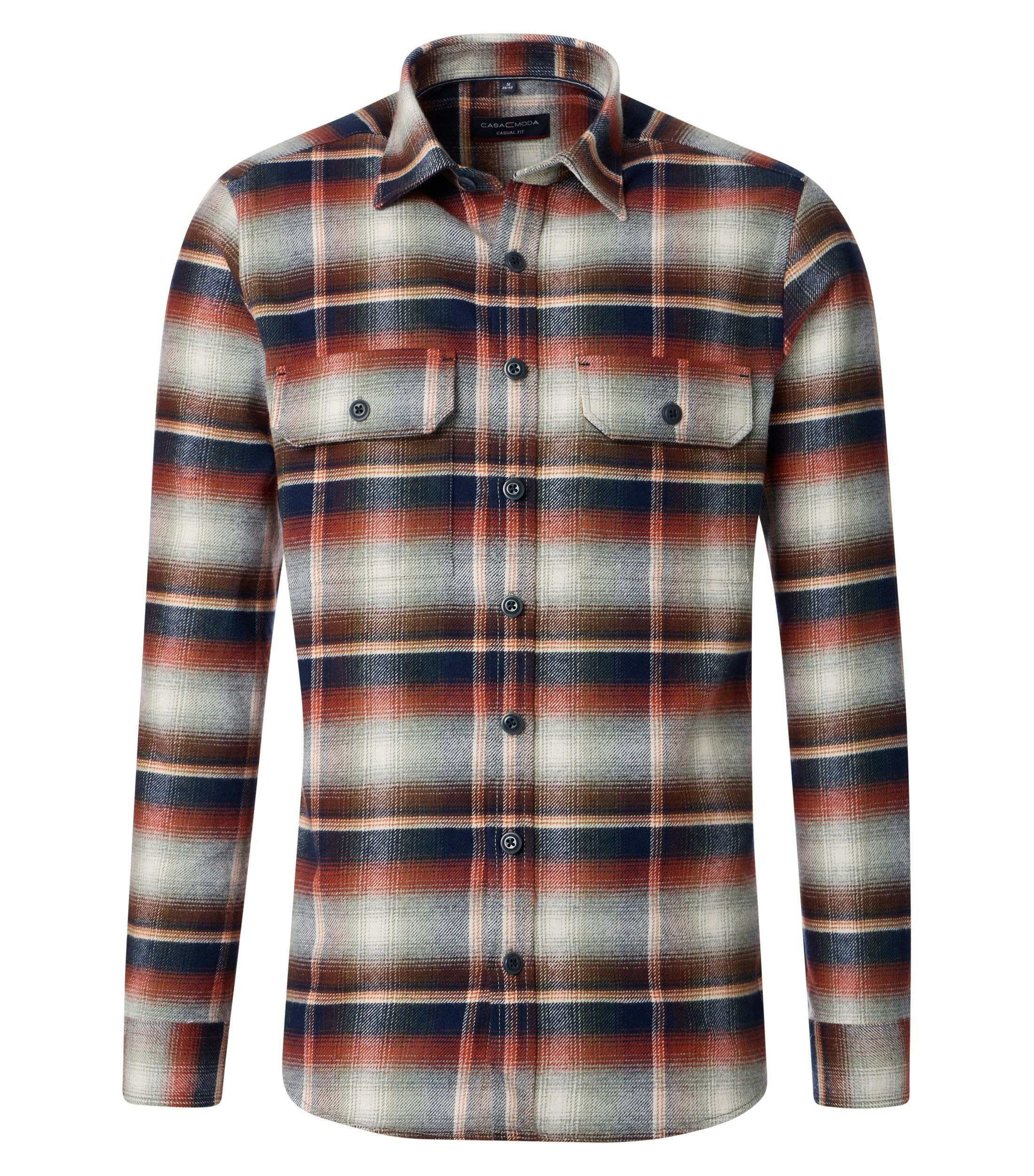 Ein Freizeithemd im uni Muster in der Farbe Orange