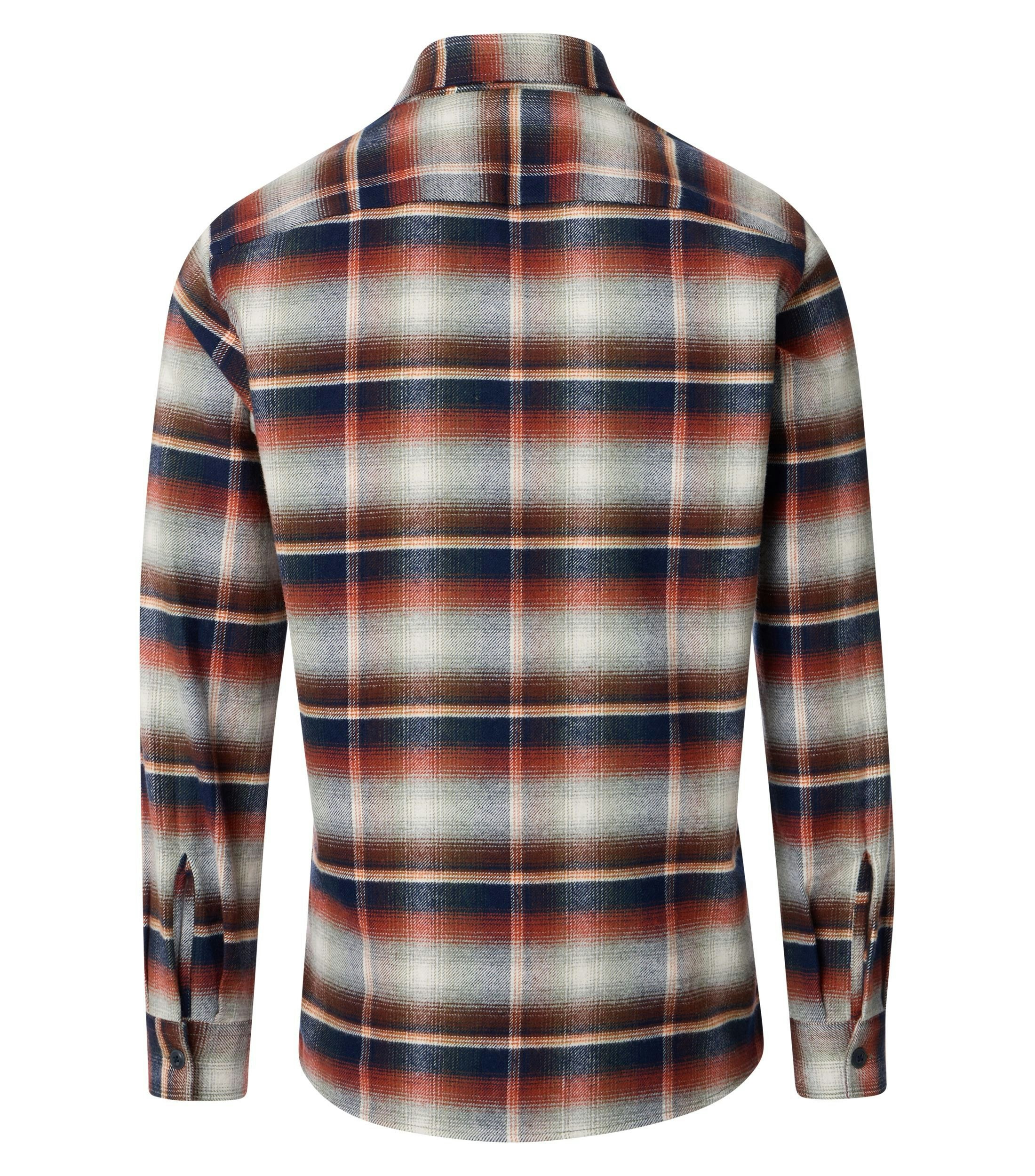 Ein Freizeithemd im uni Muster in der Farbe Orange