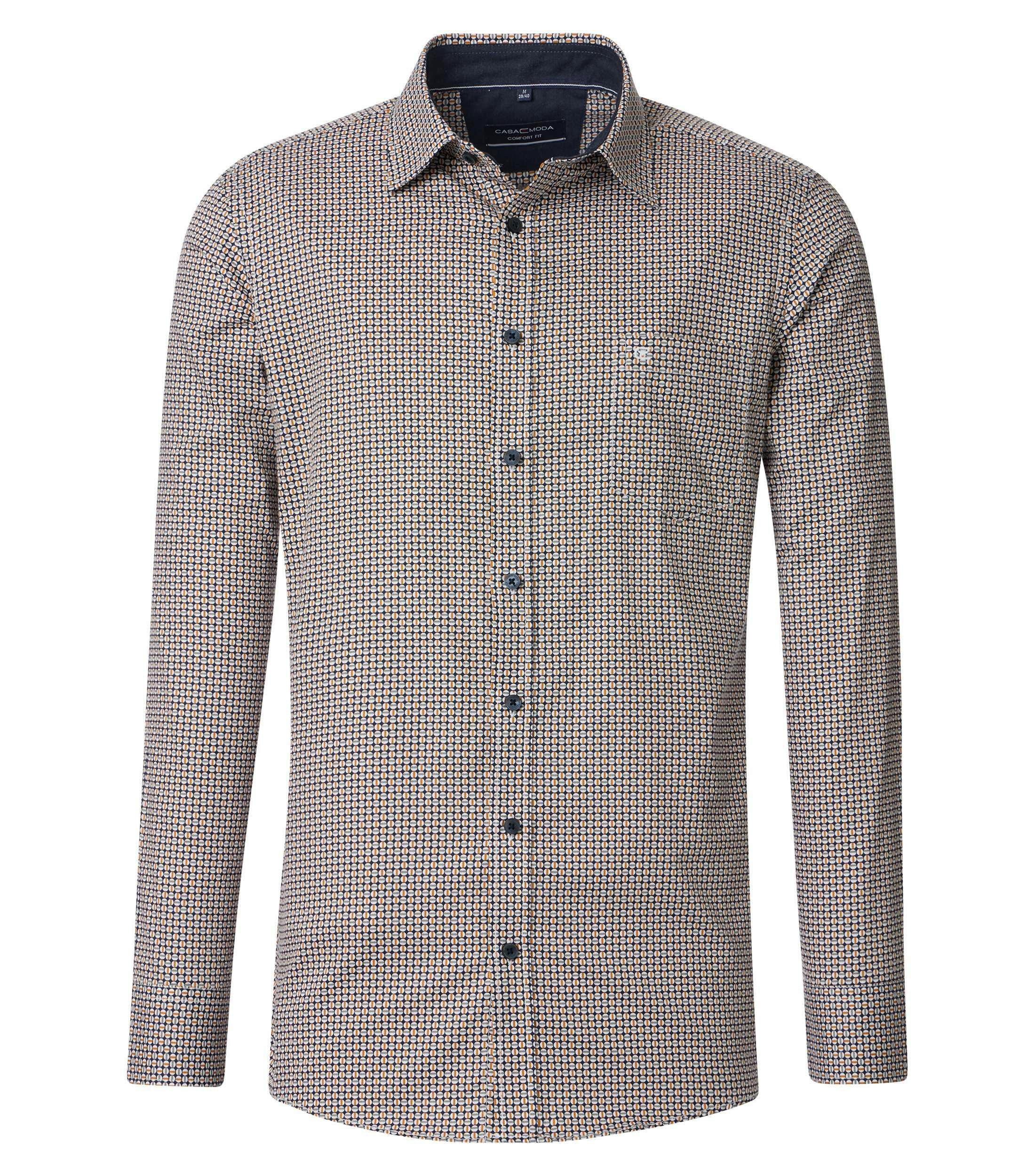 Ein Freizeithemd im Print Muster in der Farbe Blau