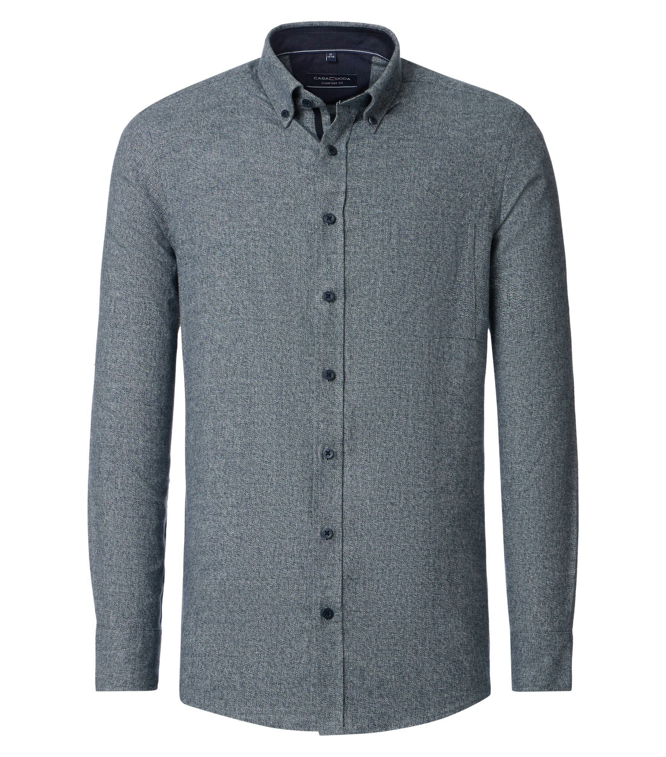Freizeithemd im unifarbenen Design in der Farbe Blau