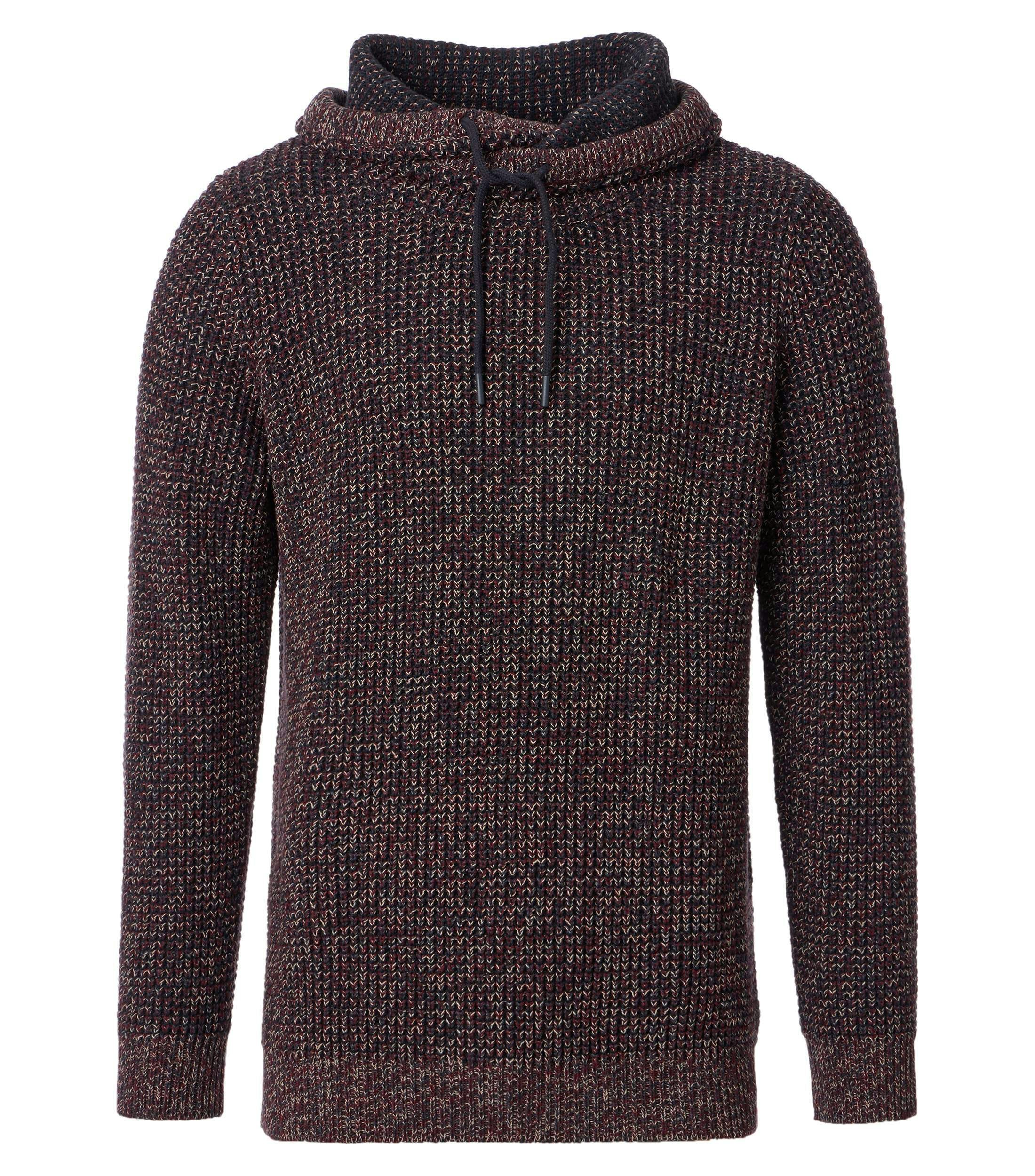 Ein Pullover im uni Muster in der Farbe Dunkelrot