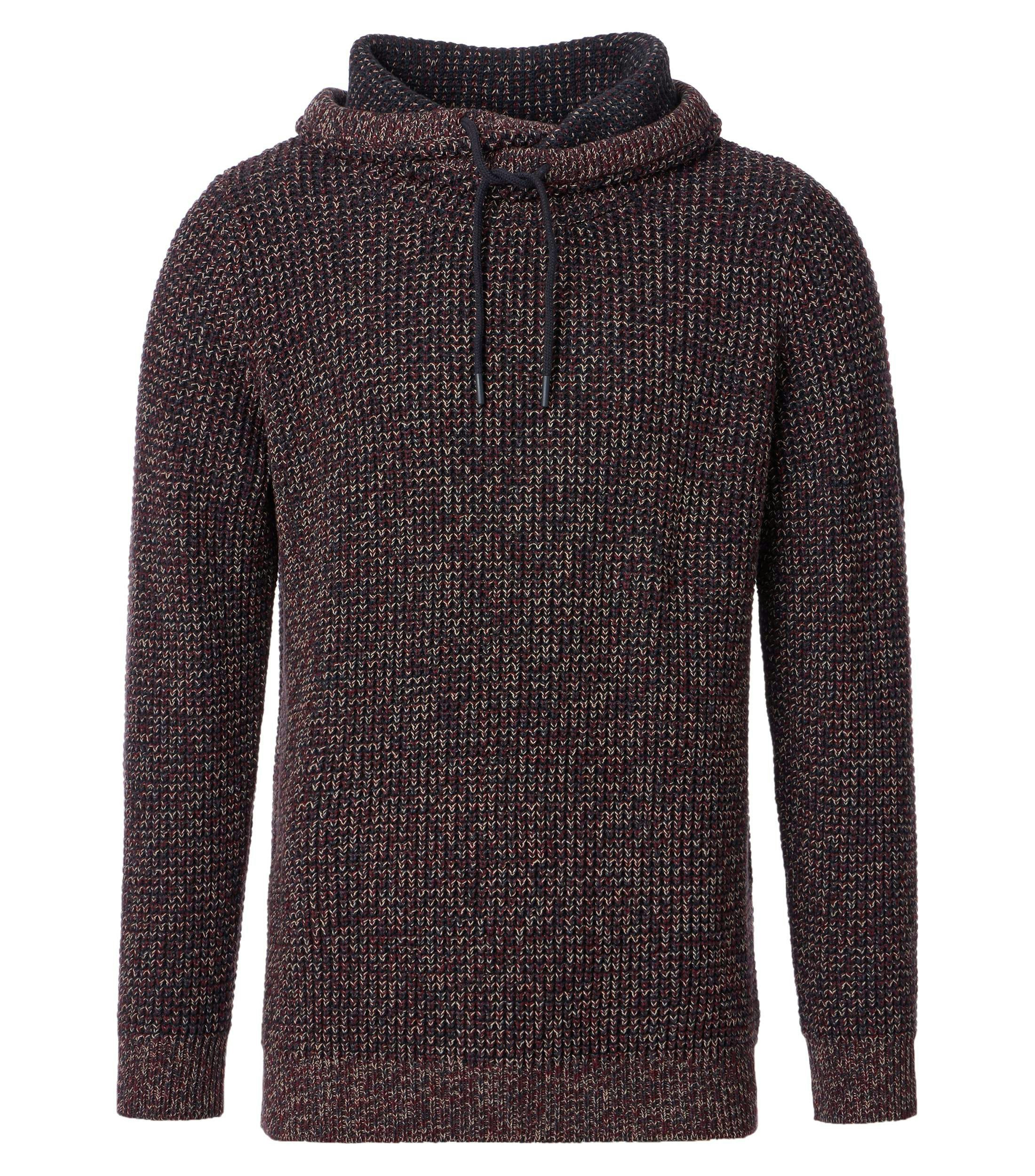 Ein Pullover im uni Muster in der Farbe Dunkelrot