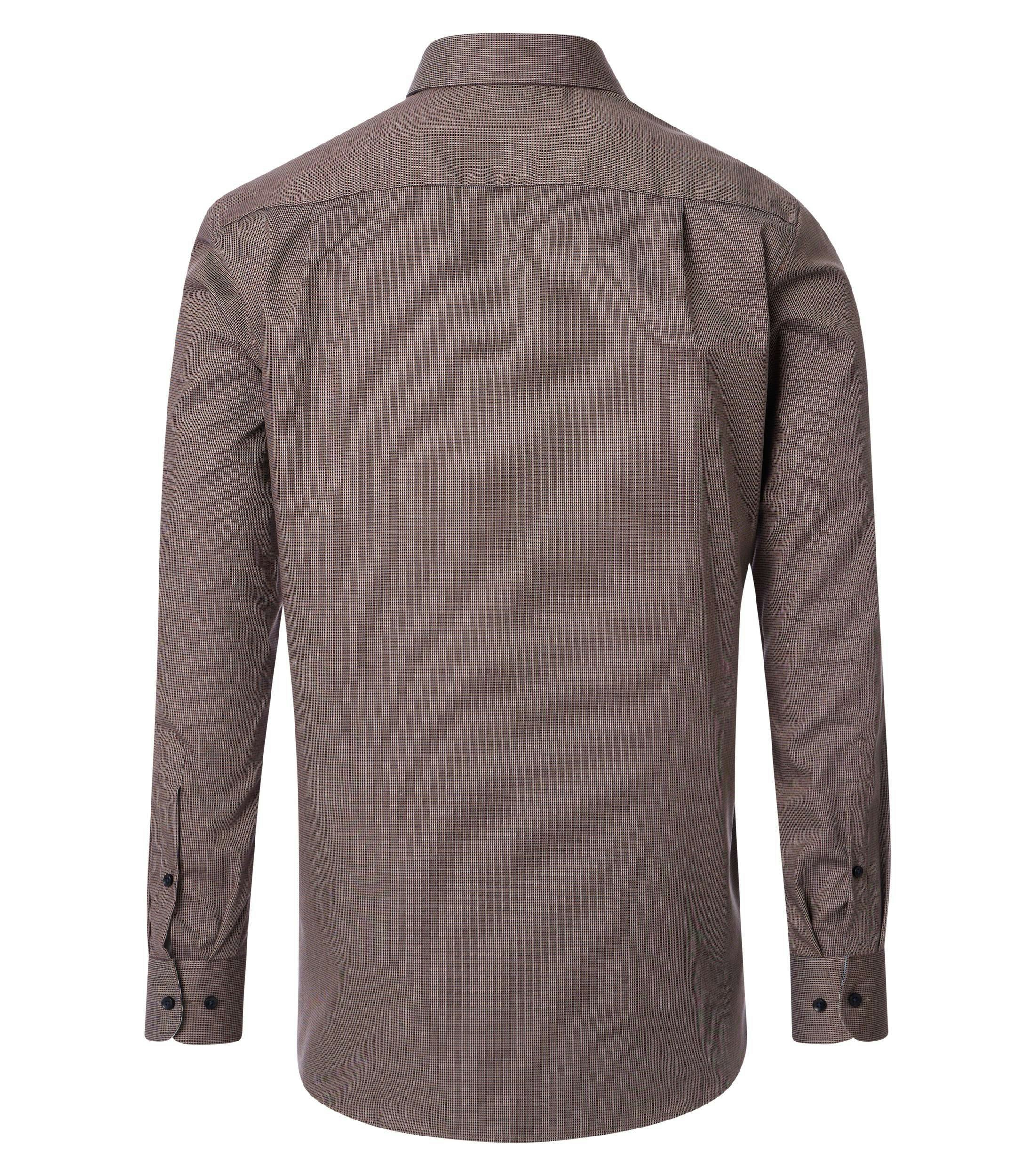 Ein Businesshemd im uni Muster in der Farbe Braun