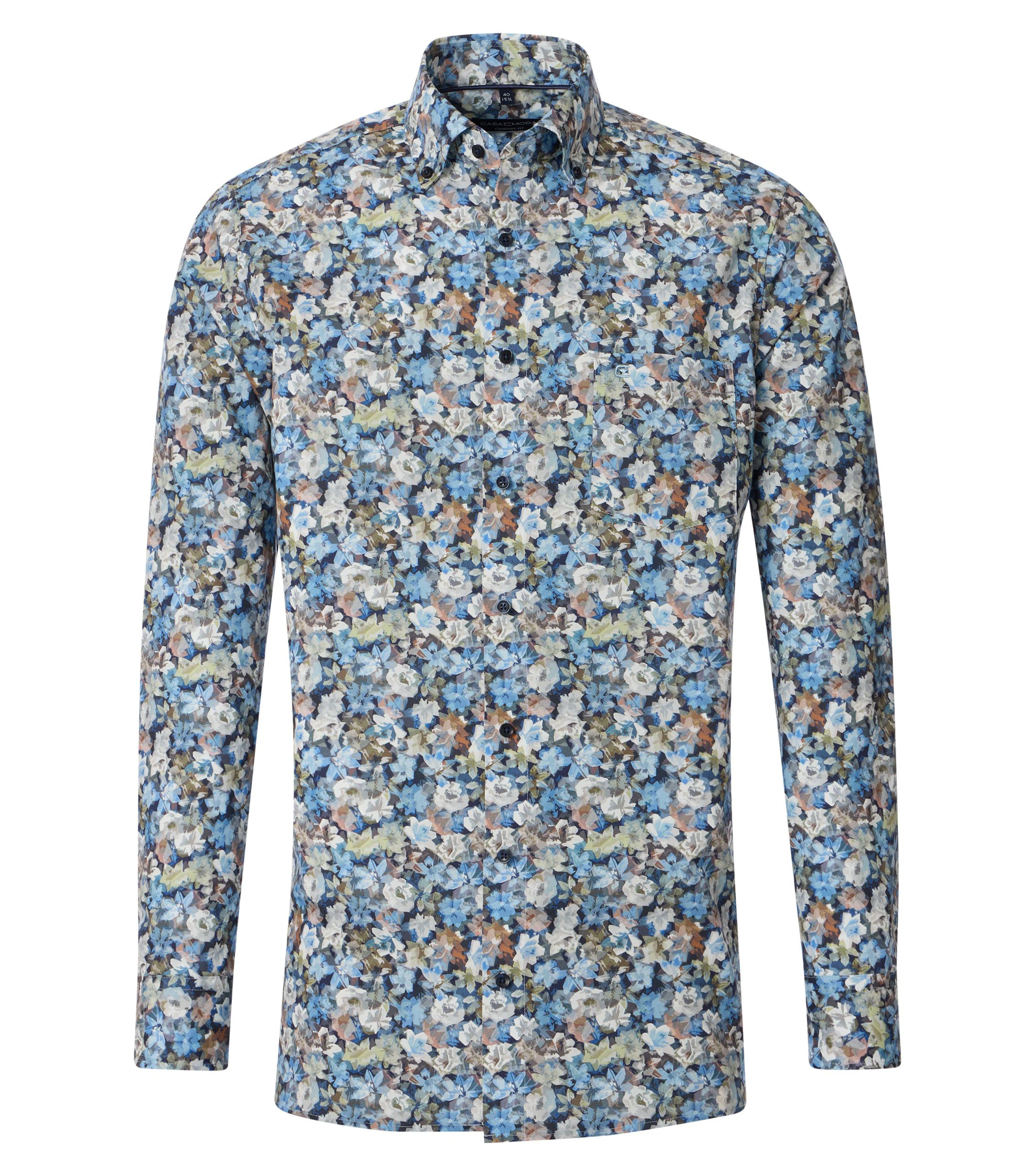 Businesshemd im Print-Muster in der Farbe Blau