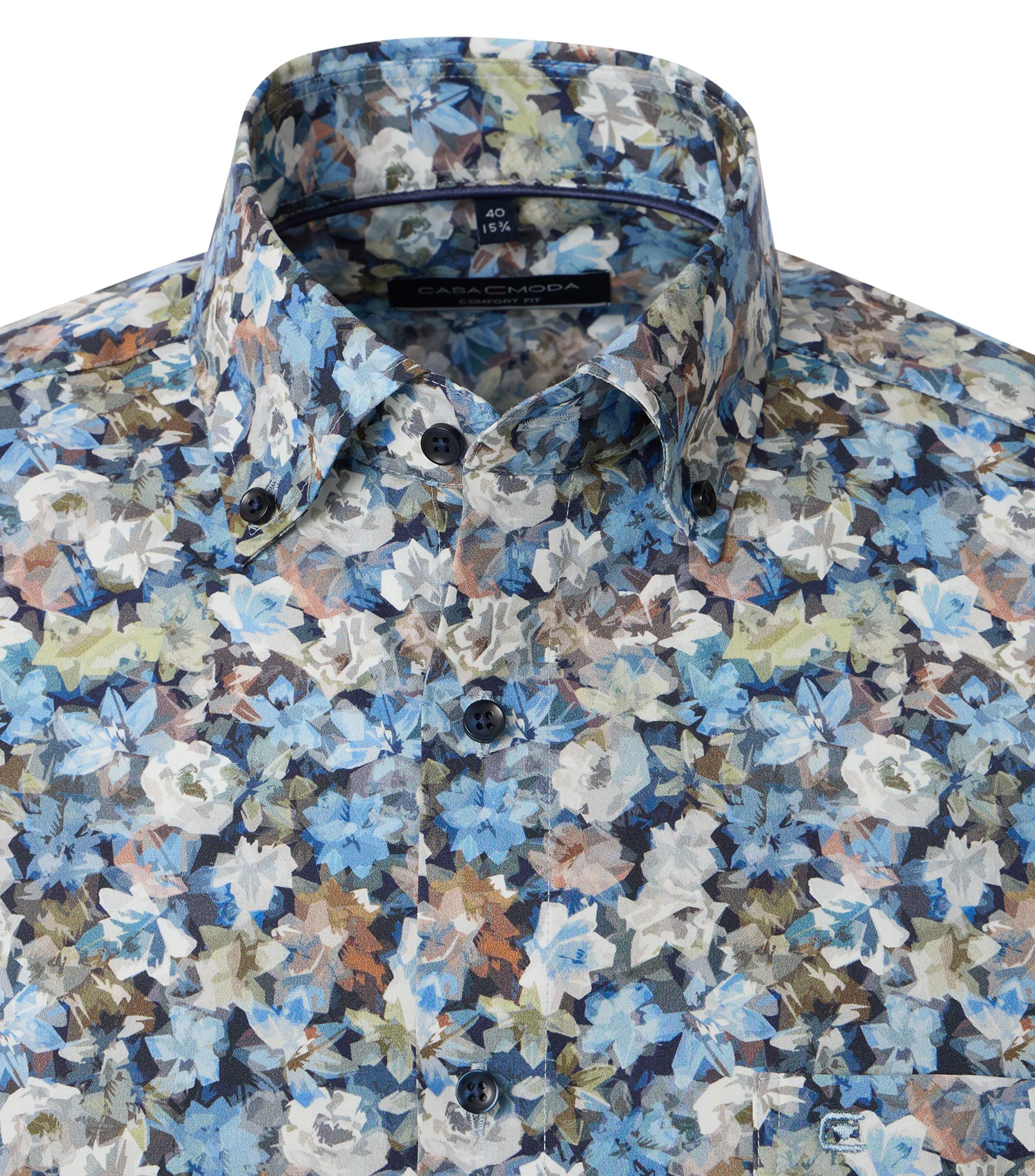 Businesshemd im Print-Muster in der Farbe Blau