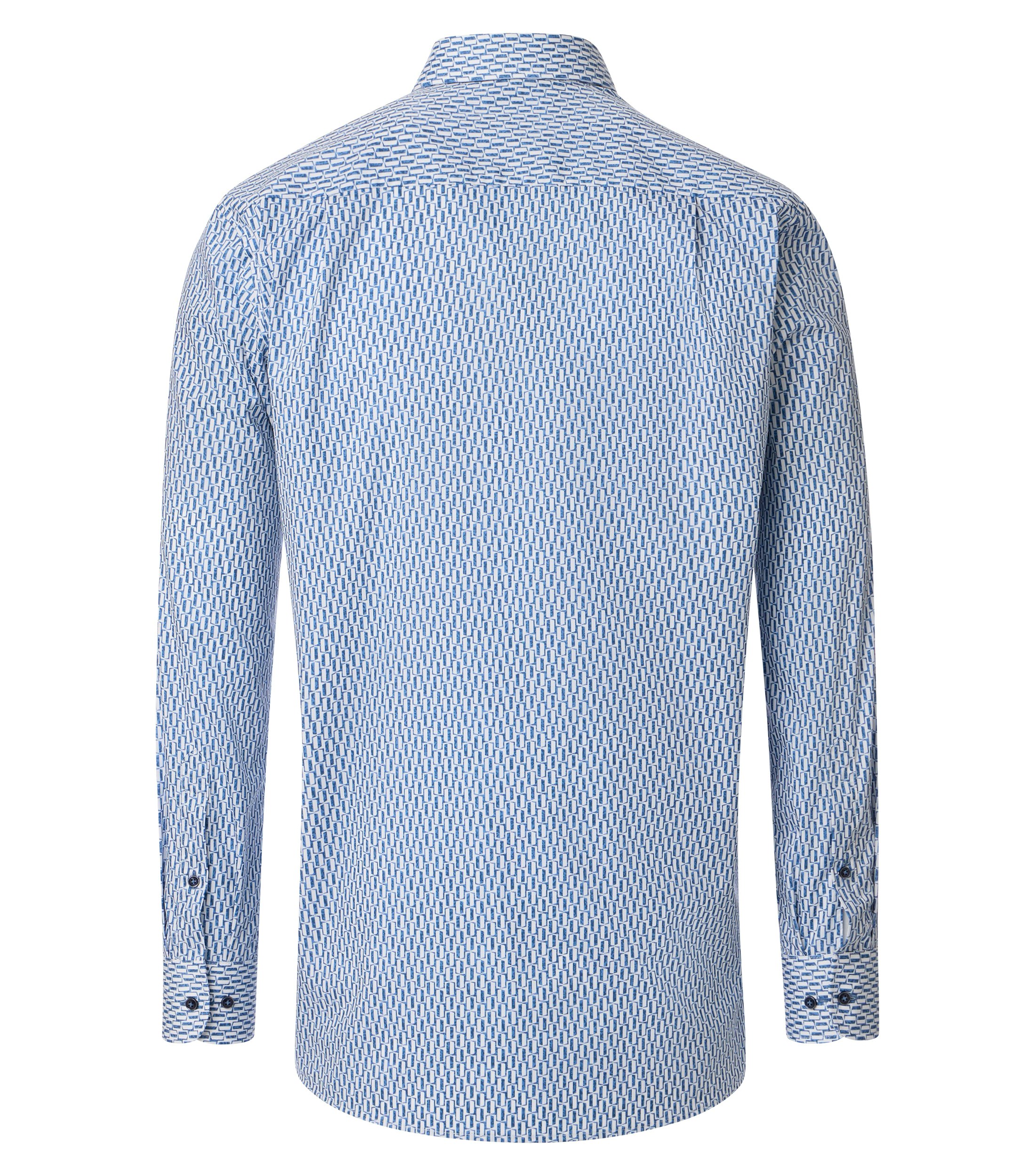 Ein Businesshemd im Print Muster in der Farbe Blau