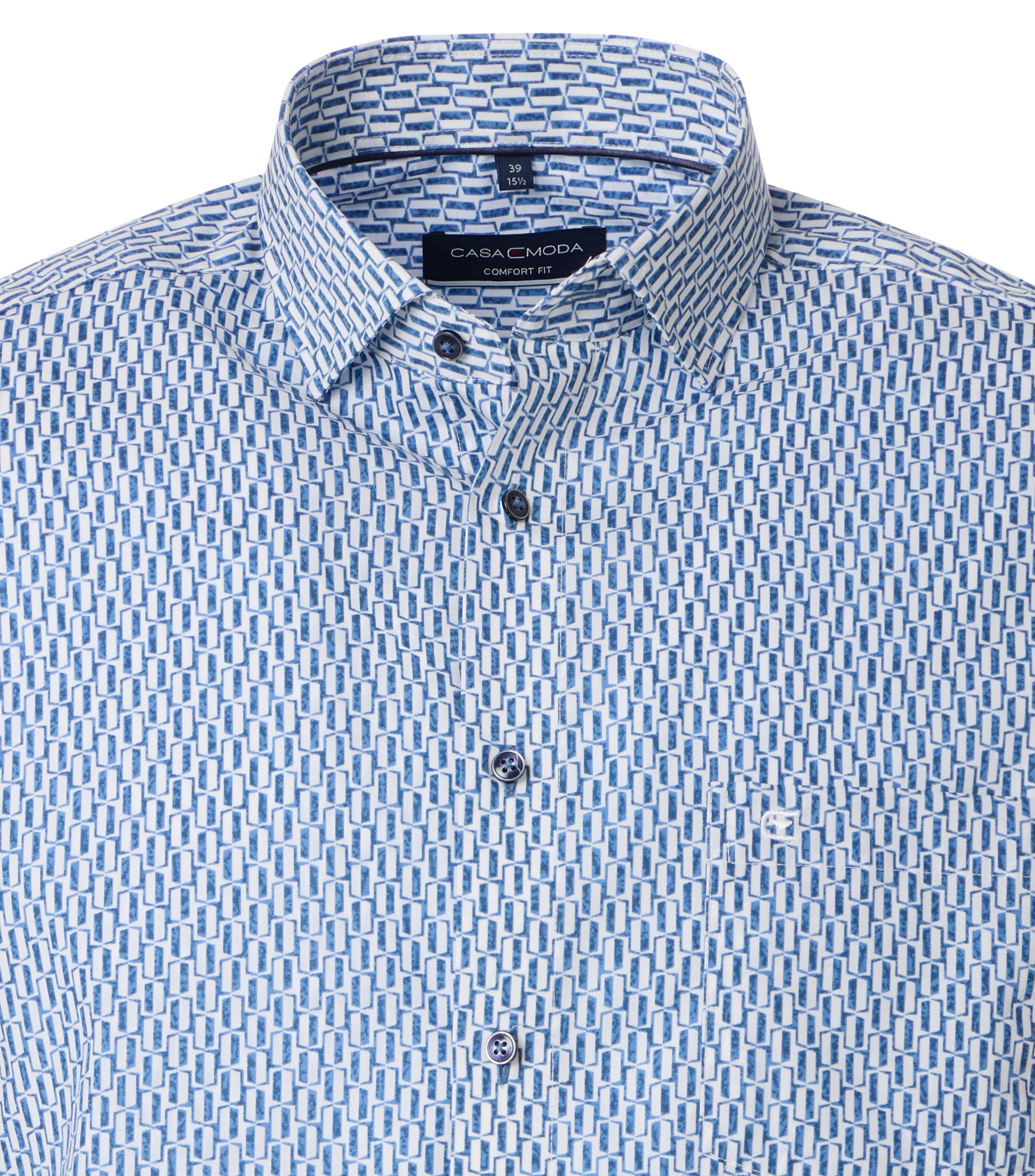 Ein Businesshemd im Print Muster in der Farbe Blau