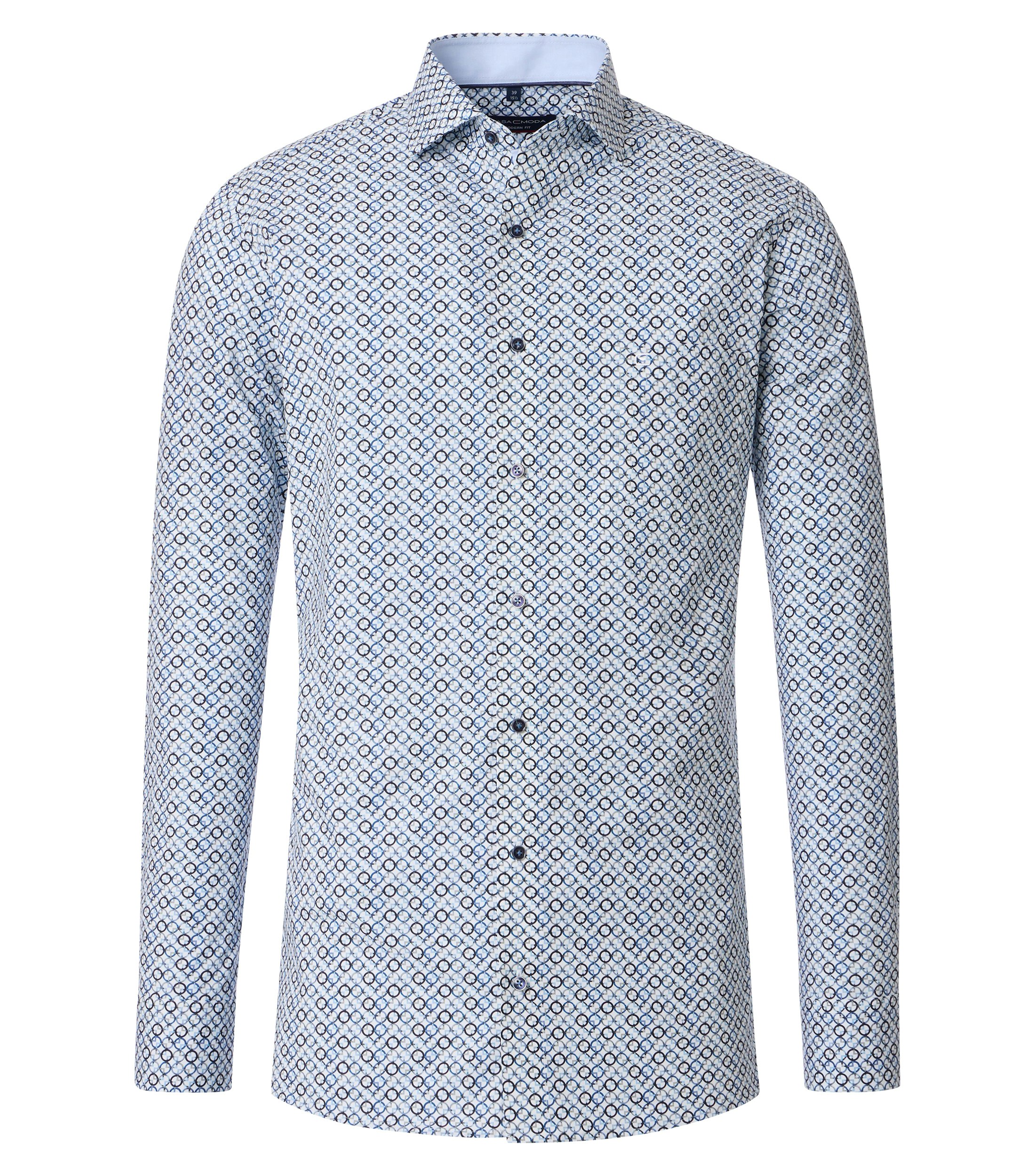 Ein Businesshemd im Print Muster in der Farbe Blau