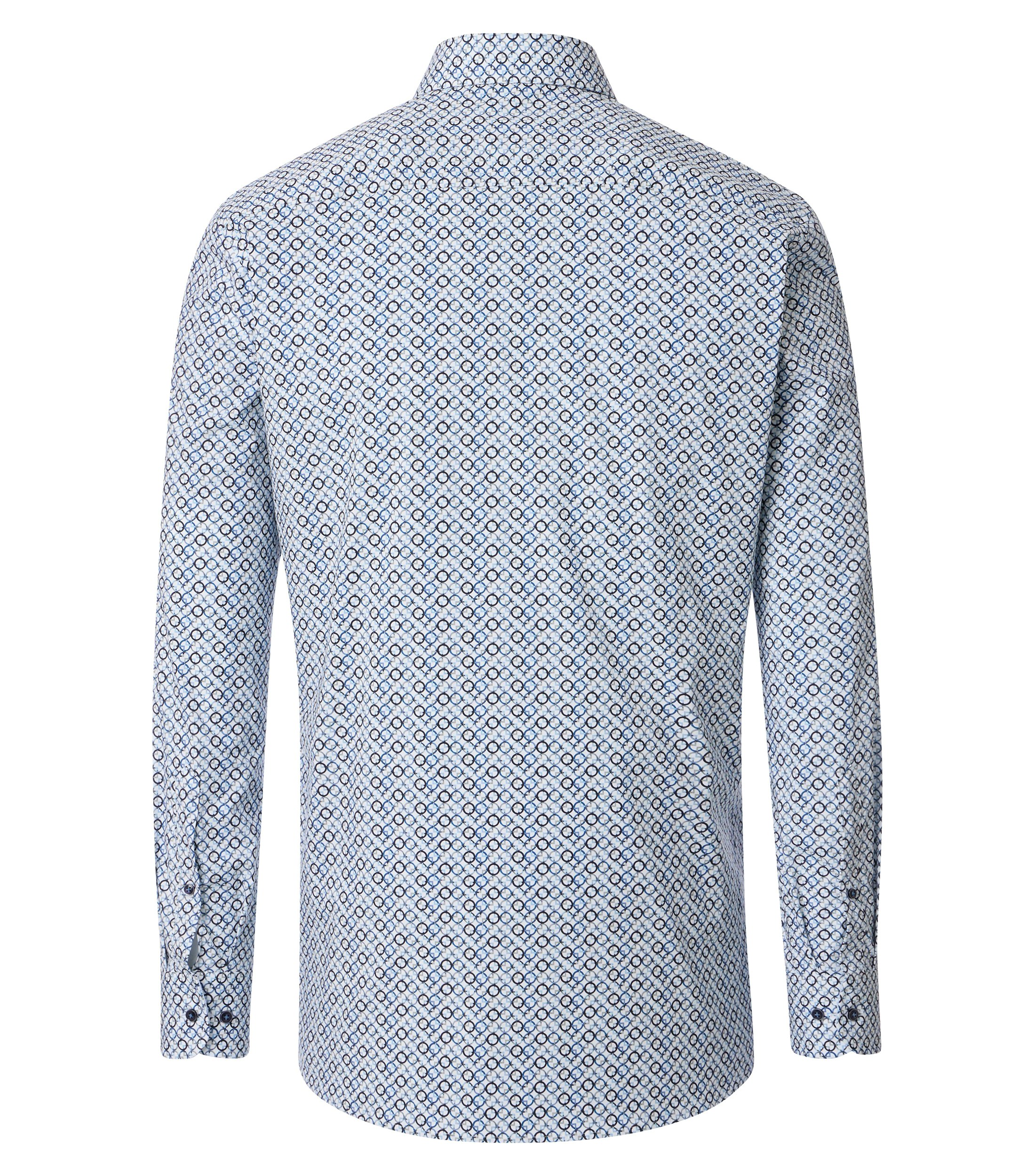 Ein Businesshemd im Print Muster in der Farbe Blau