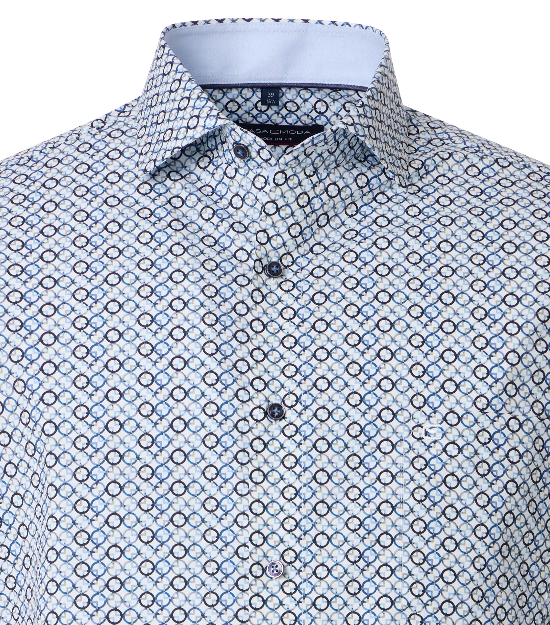Ein Businesshemd im Print Muster in der Farbe Blau
