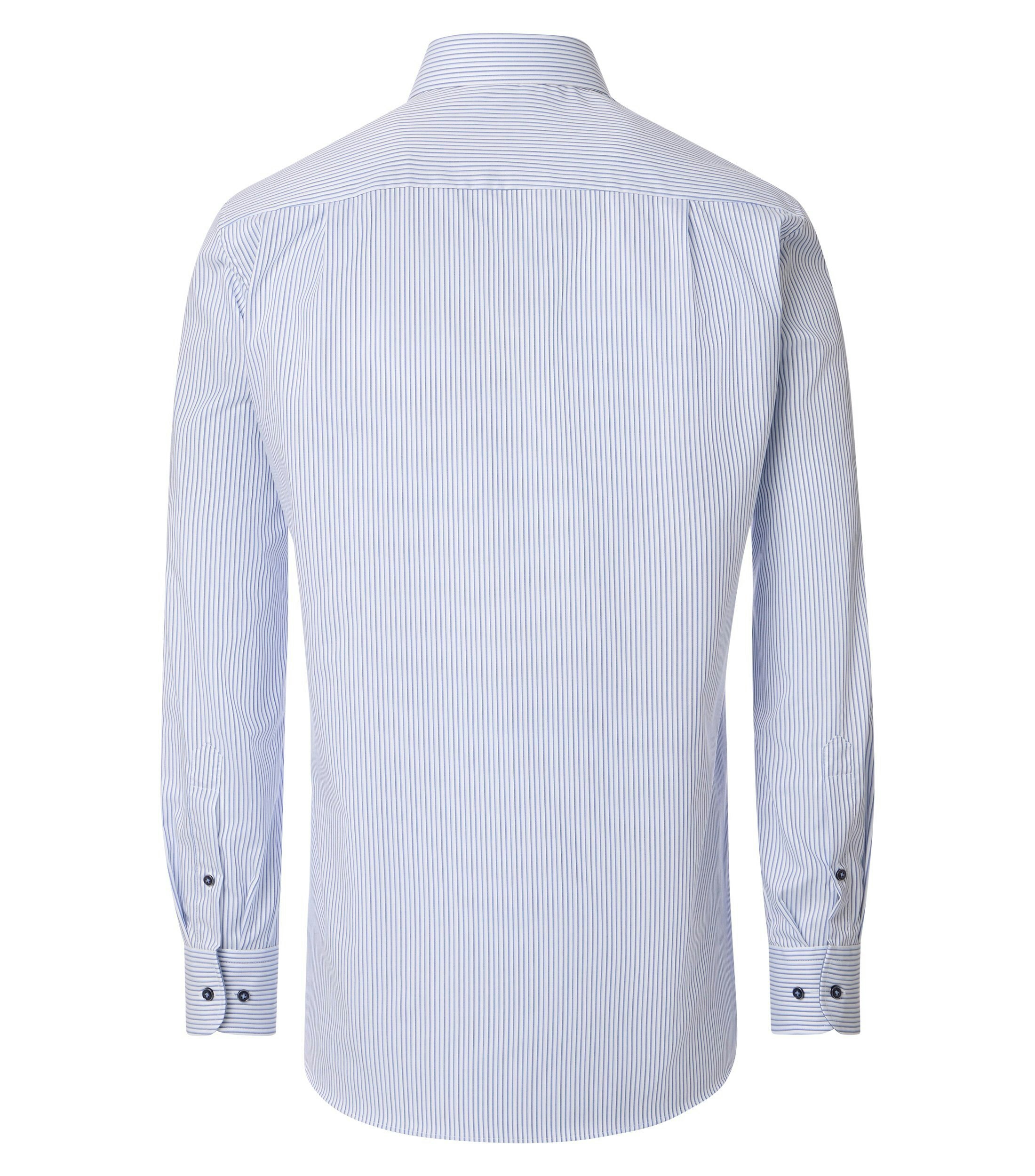Ein Businesshemd im gestreift Muster in der Farbe Blau