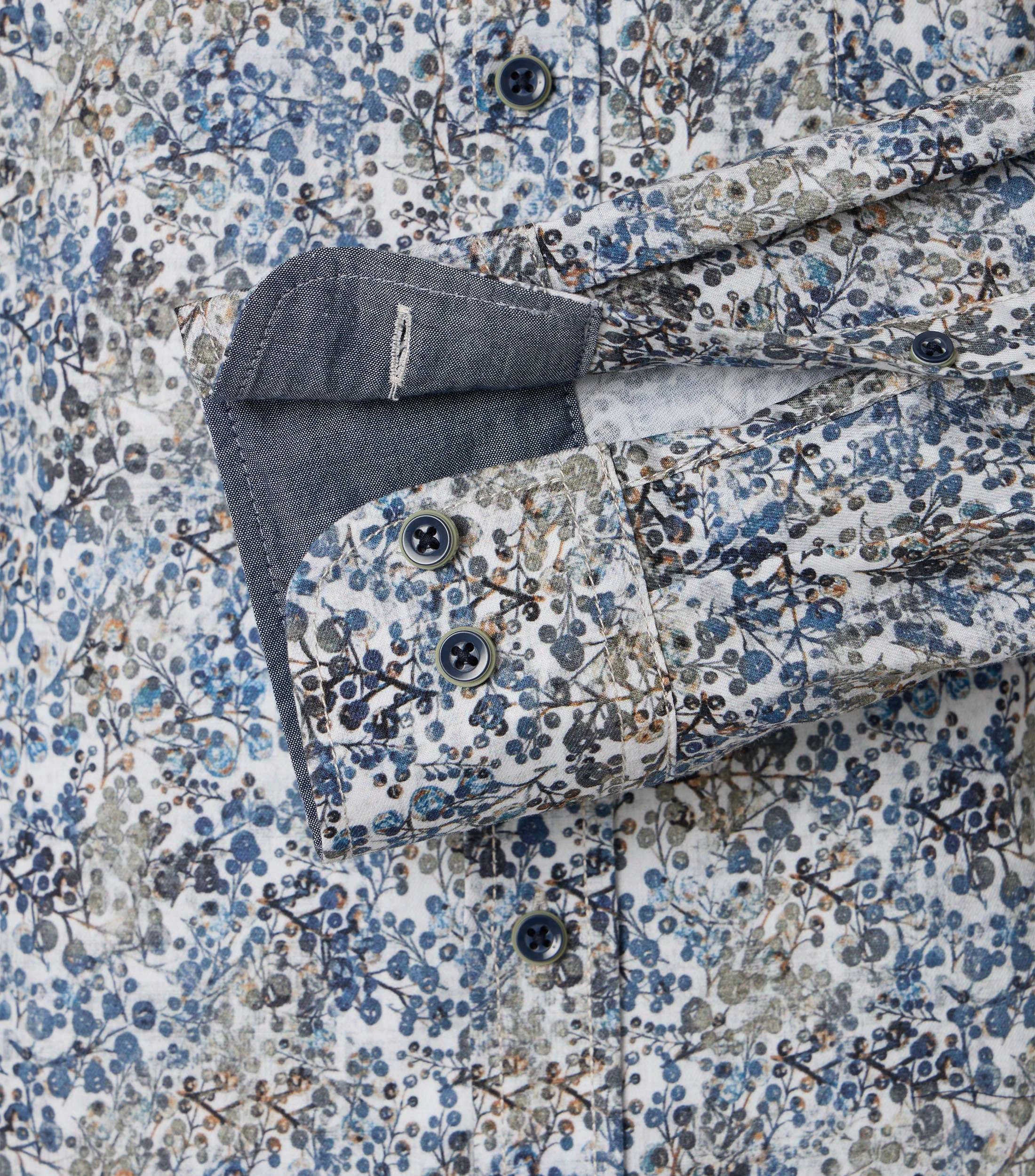 Freizeithemd im Print-Muster in der Farbe Hellblau