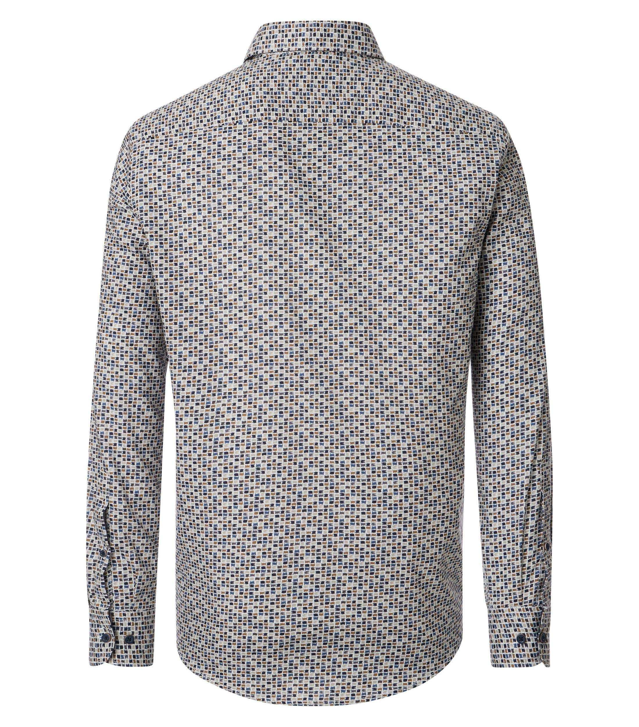 Ein Freizeithemd im Print Muster in der Farbe Blau