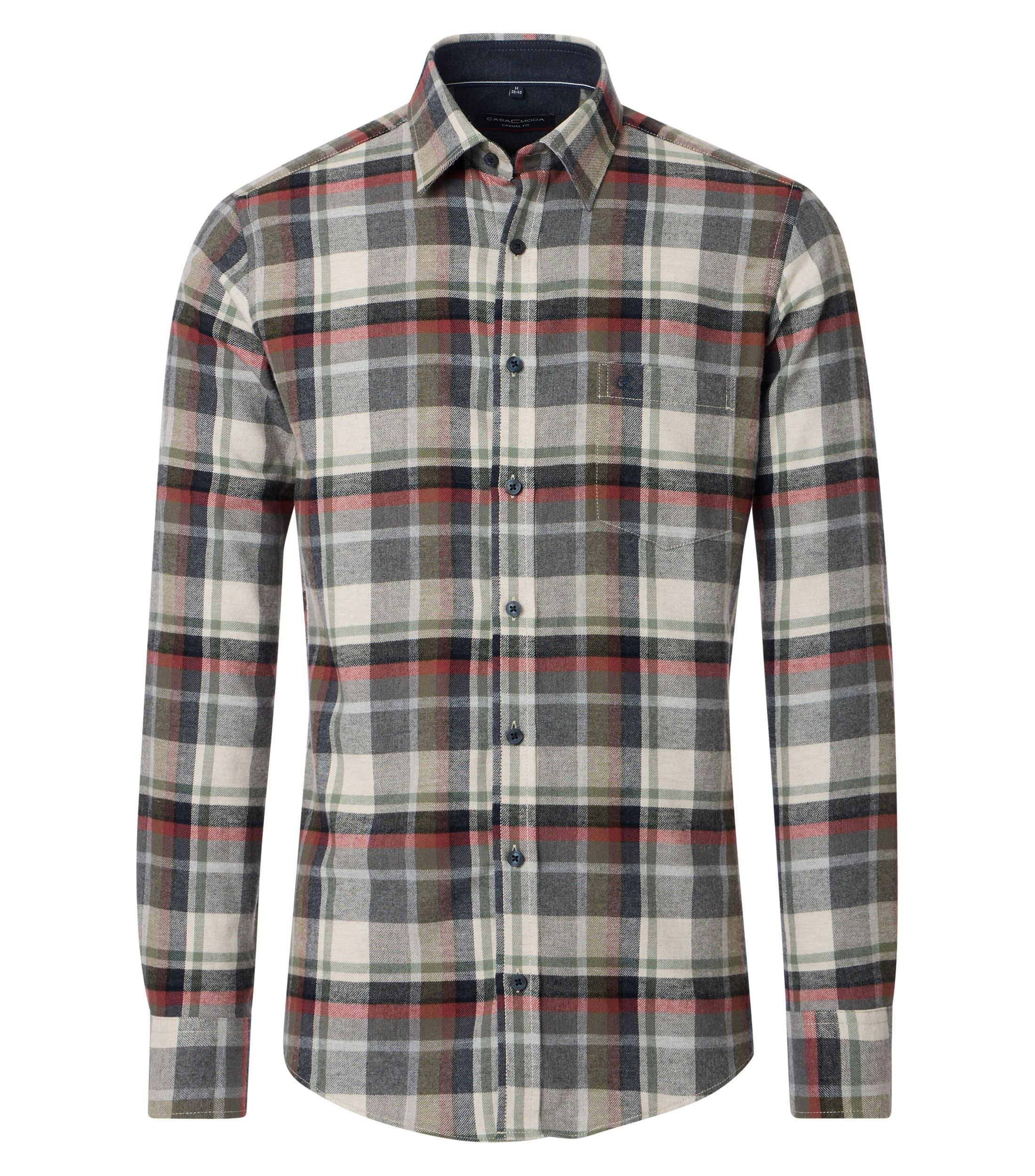 Ein Freizeithemd im kariert Muster in der Farbe Champagner