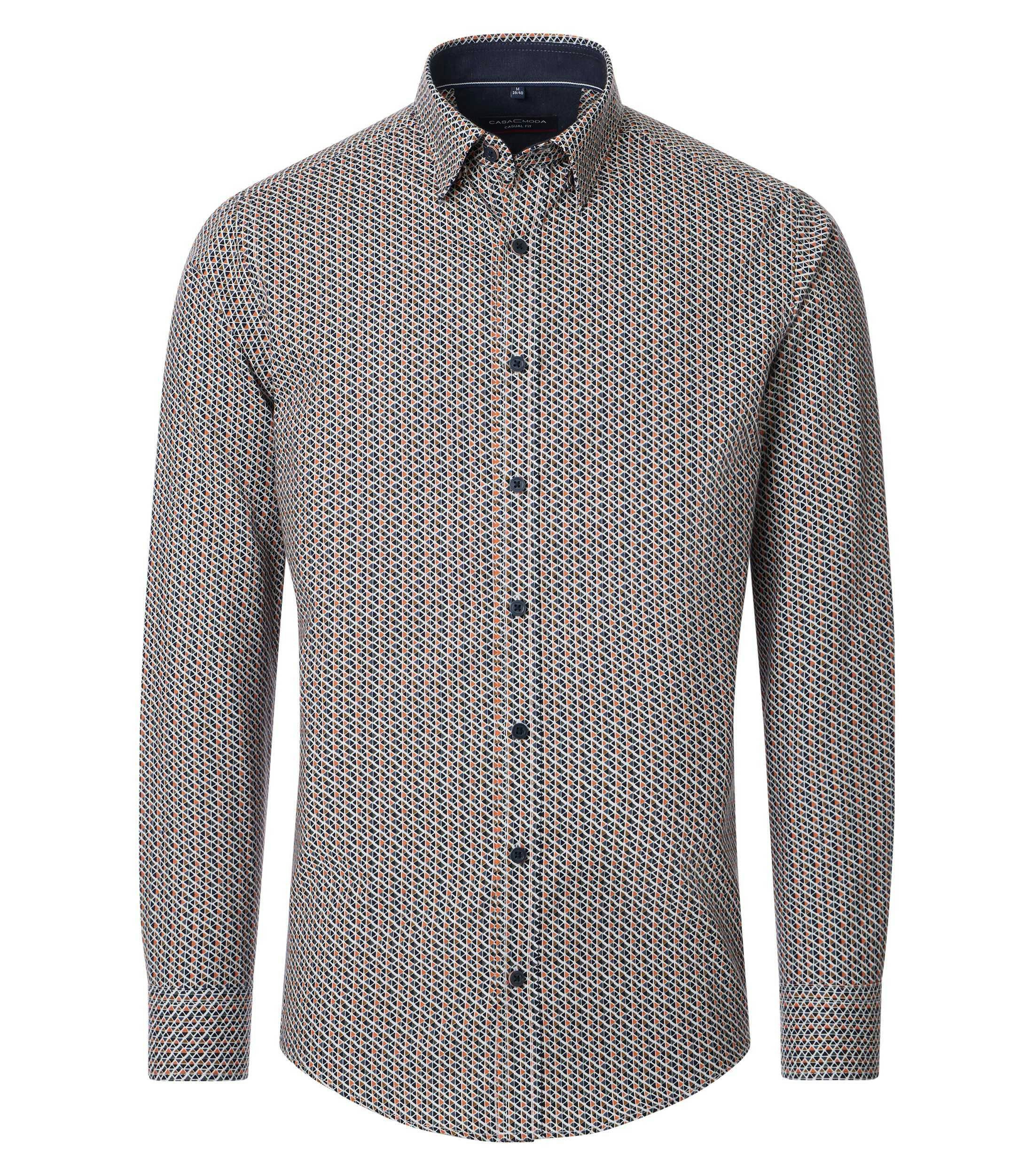 Ein Freizeithemd im Print Muster in der Farbe Hellorange