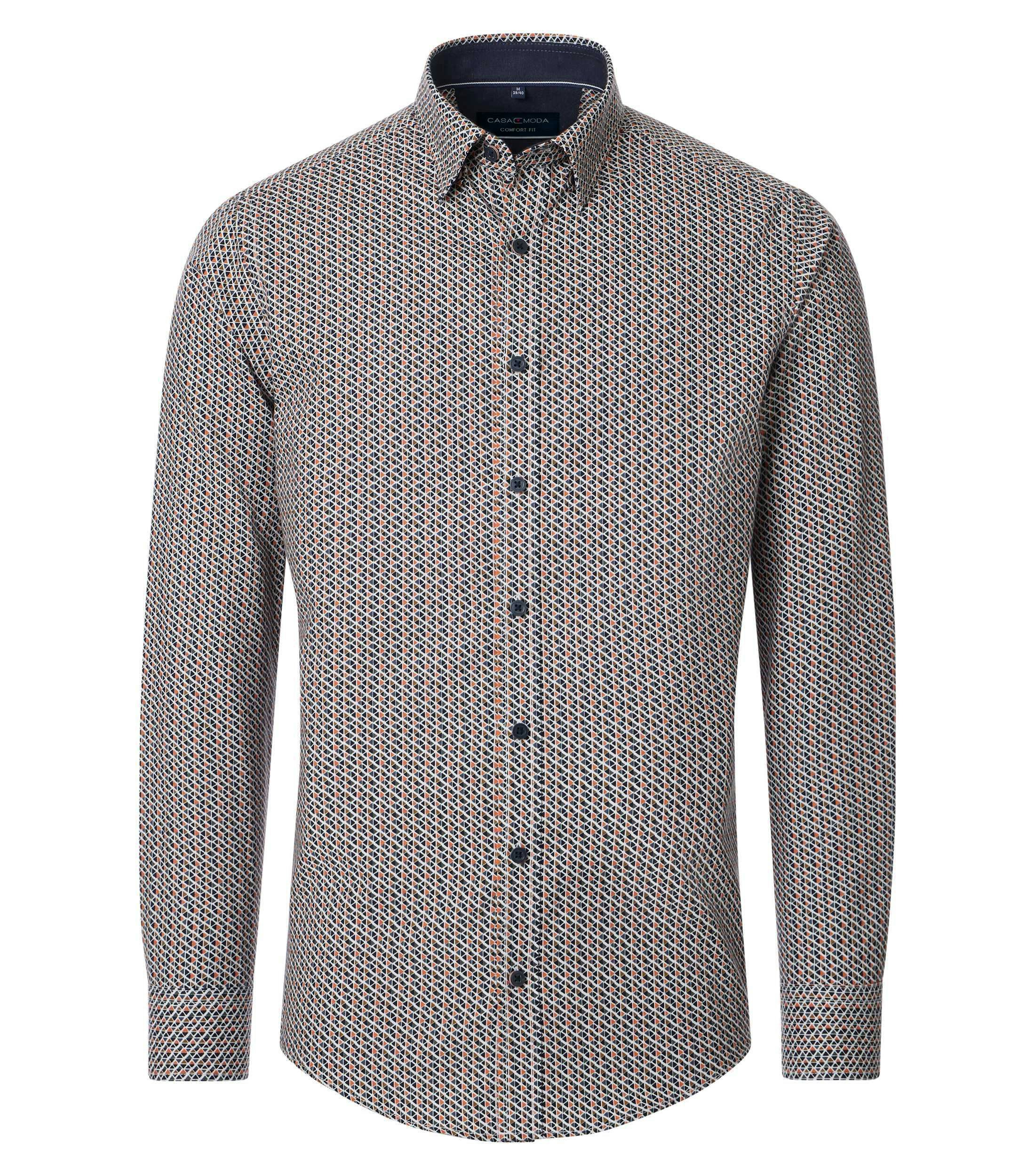 Ein Freizeithemd im Print Muster in der Farbe Hellorange