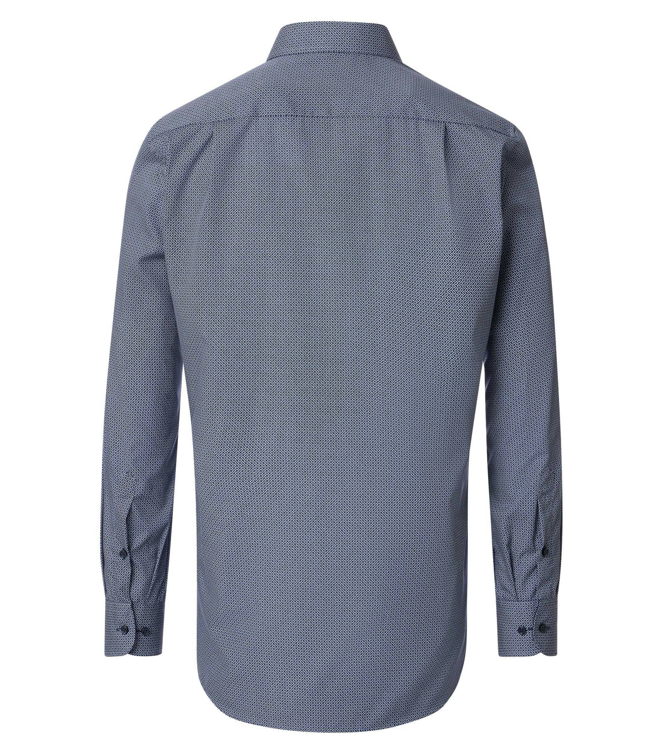 Ein Businesshemd im Print Muster in der Farbe Blau