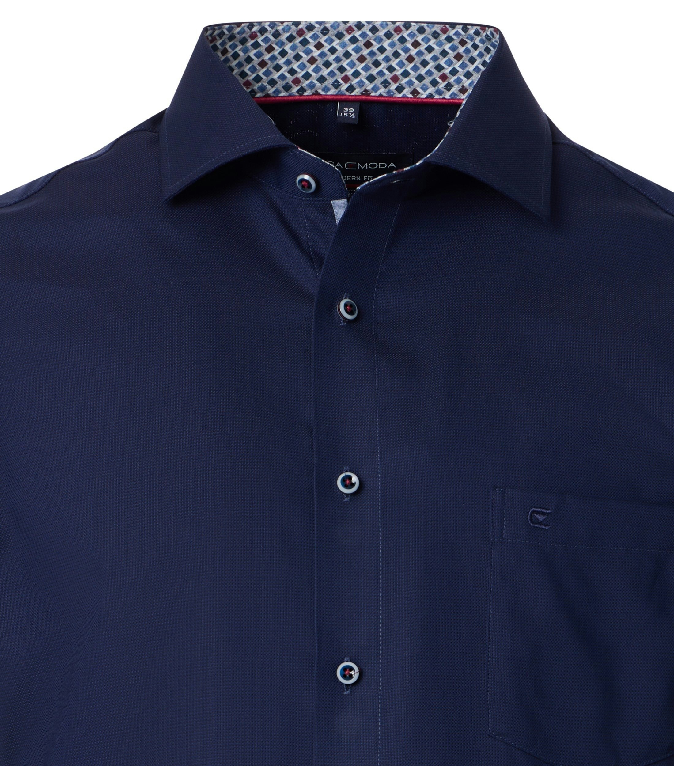 Ein Businesshemd im uni Muster in der Farbe Dunkelblau