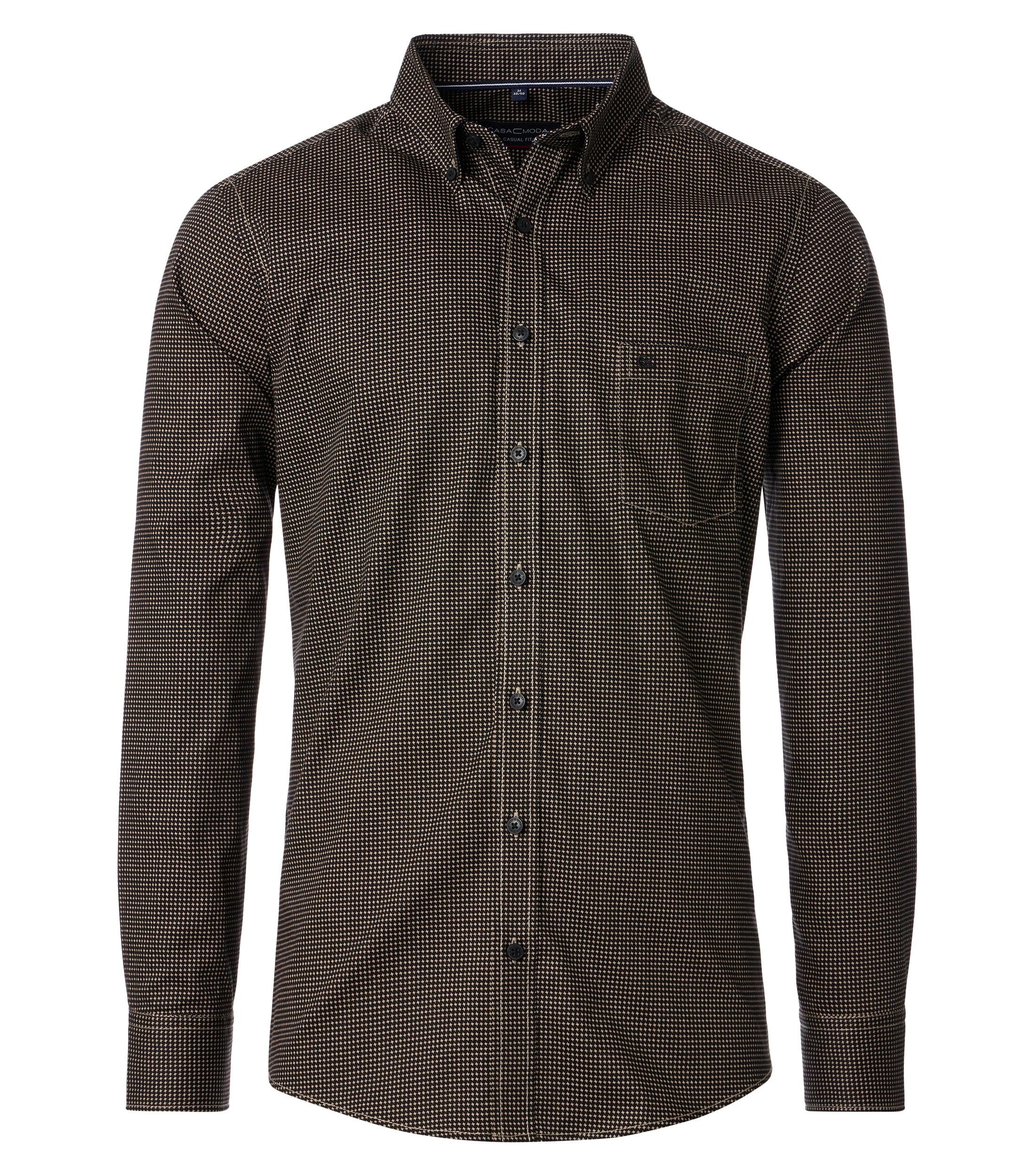 Ein Freizeithemd im uni Muster in der Farbe Braun