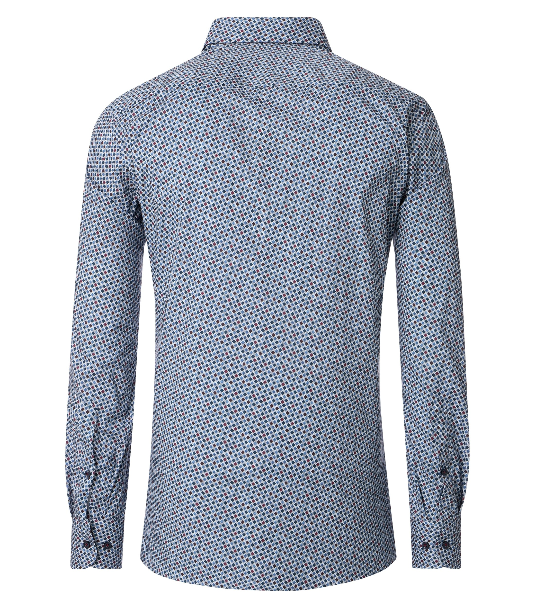 Ein Businesshemd im Print Muster in der Farbe Blau