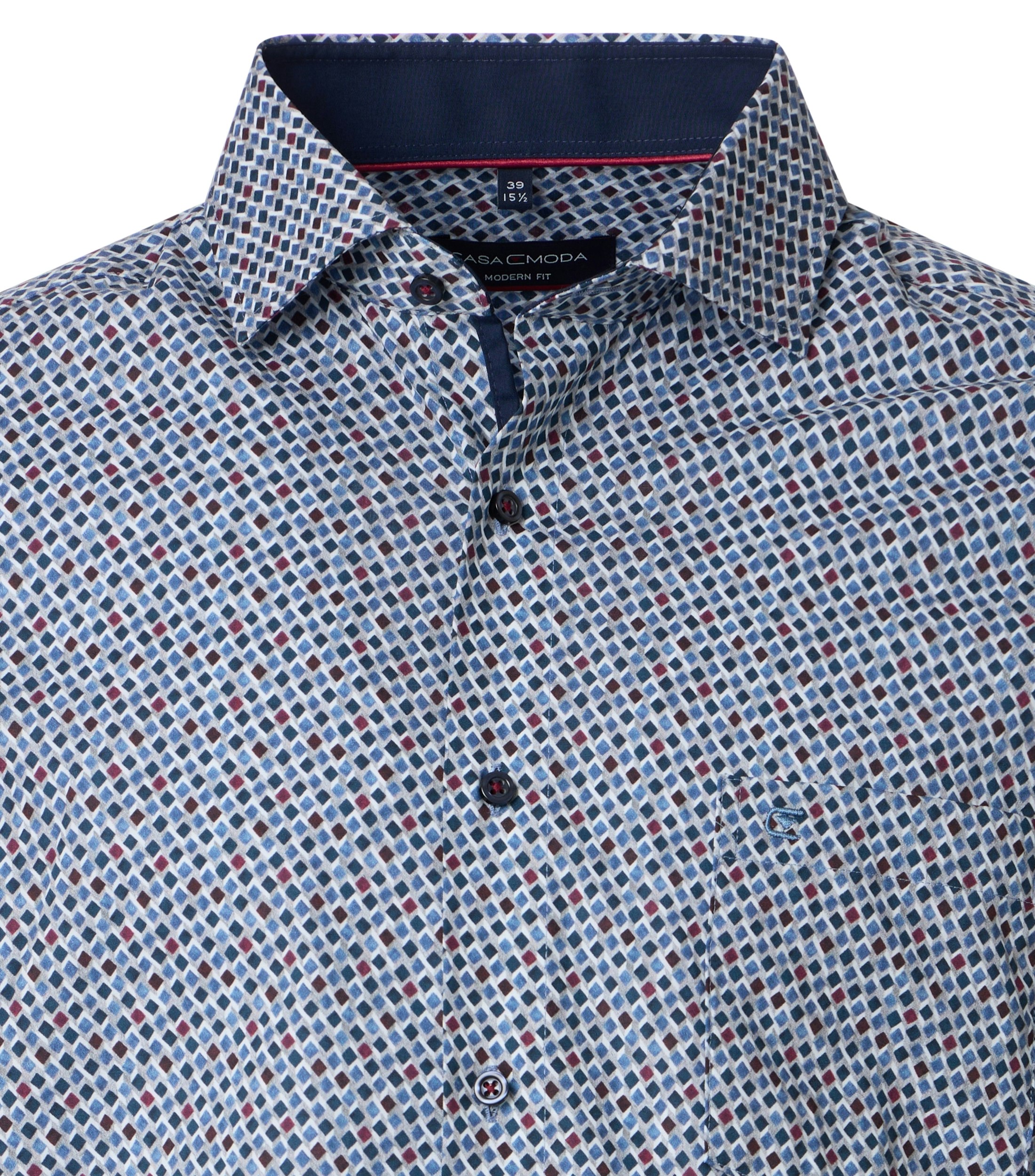 Ein Businesshemd im Print Muster in der Farbe Blau