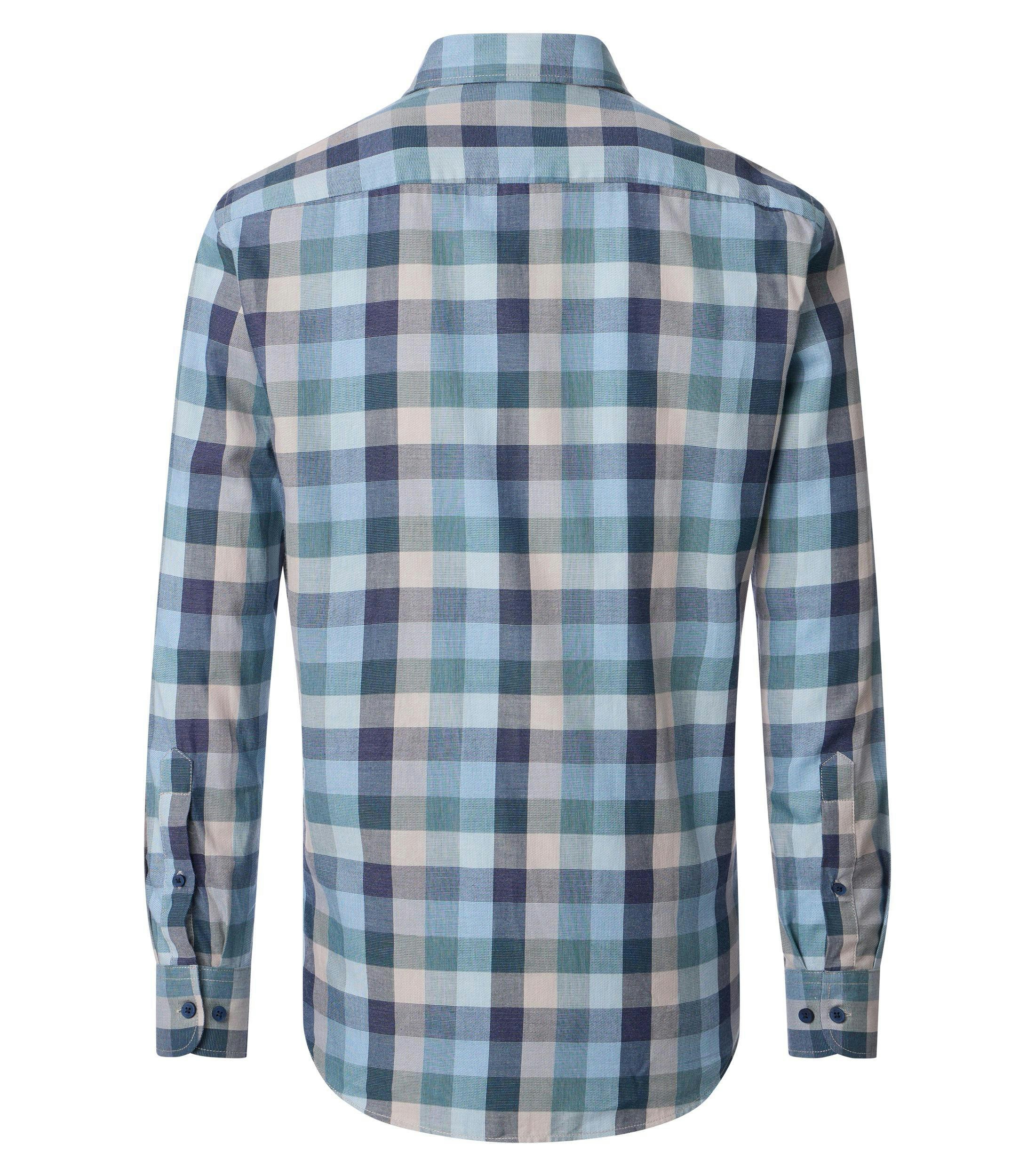 Ein Freizeithemd im kariert Muster in der Farbe dunkles Türkis