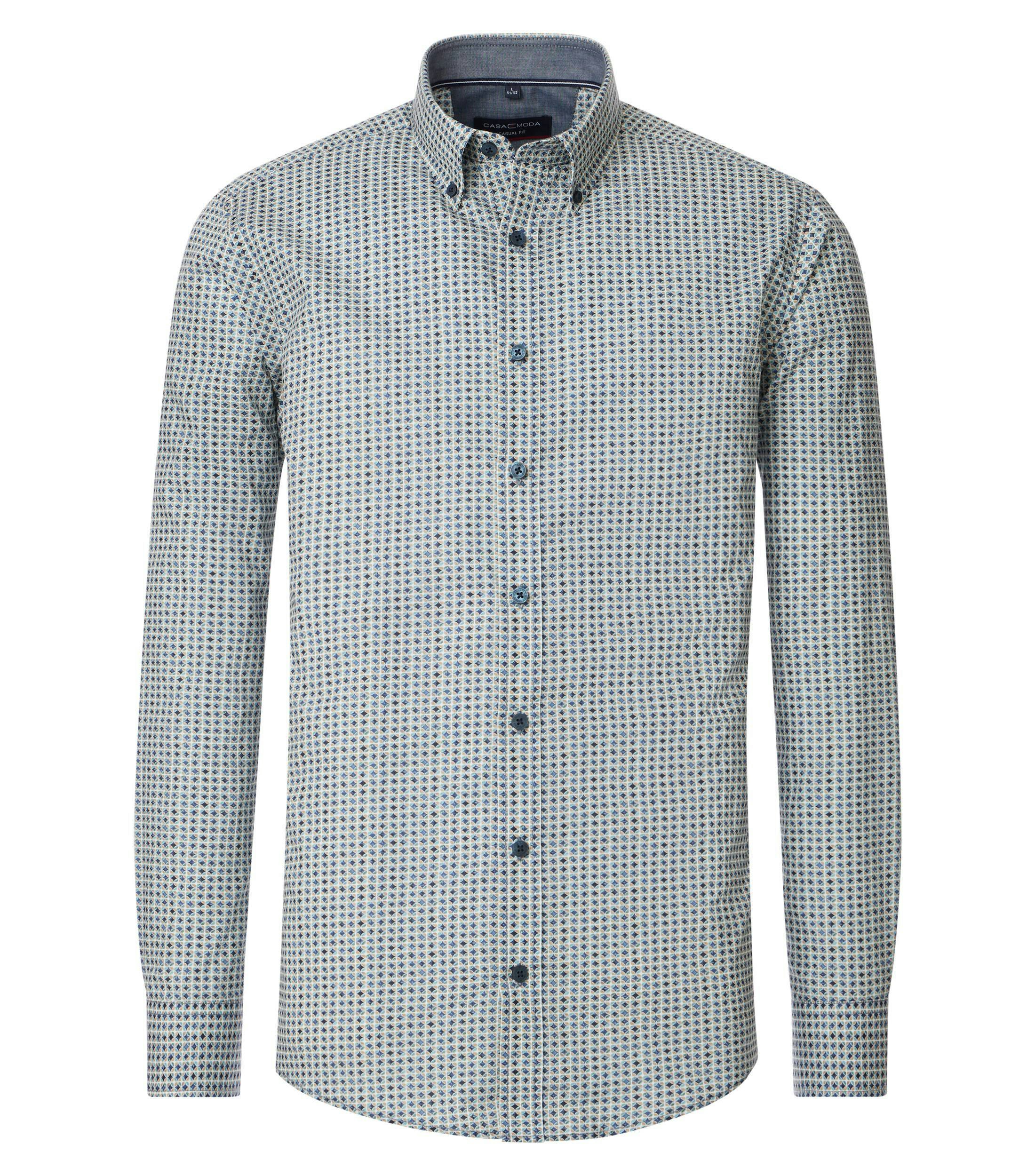 Ein Freizeithemd im Print Muster in der Farbe Türkis