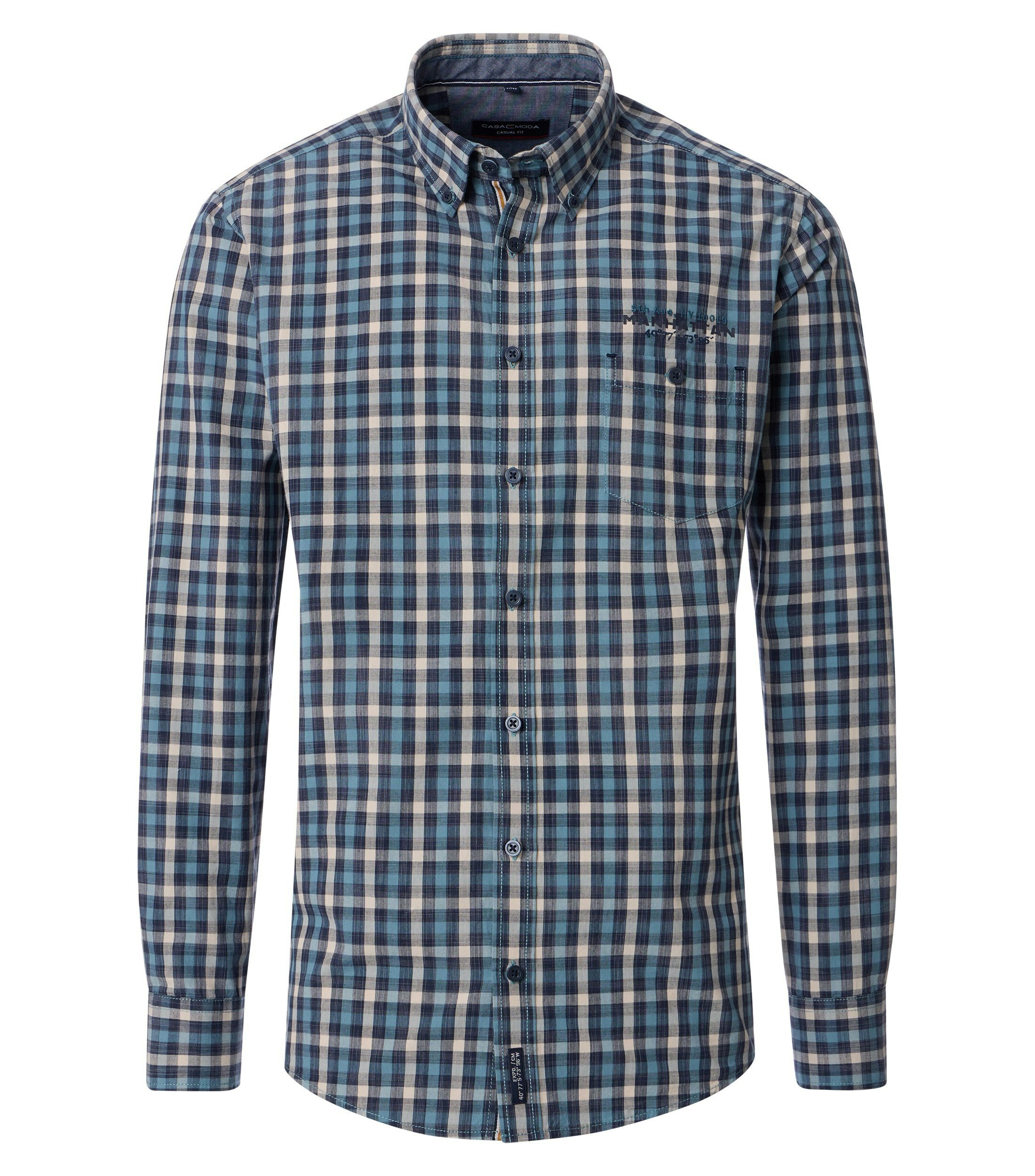Ein Freizeithemd im kariert Muster in der Farbe Dunkelblau