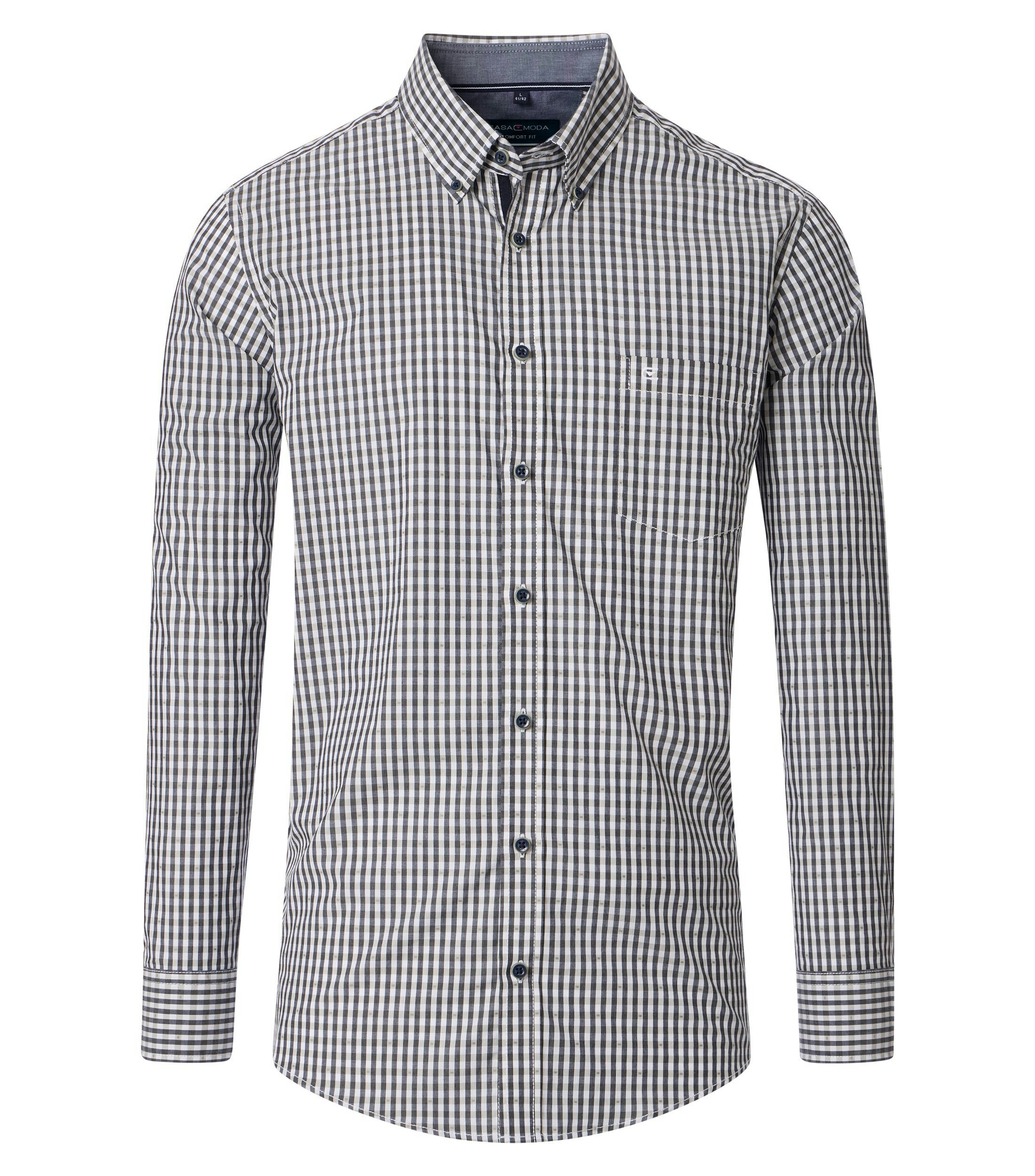 Ein Freizeithemd im kariert Muster in der Farbe Grau