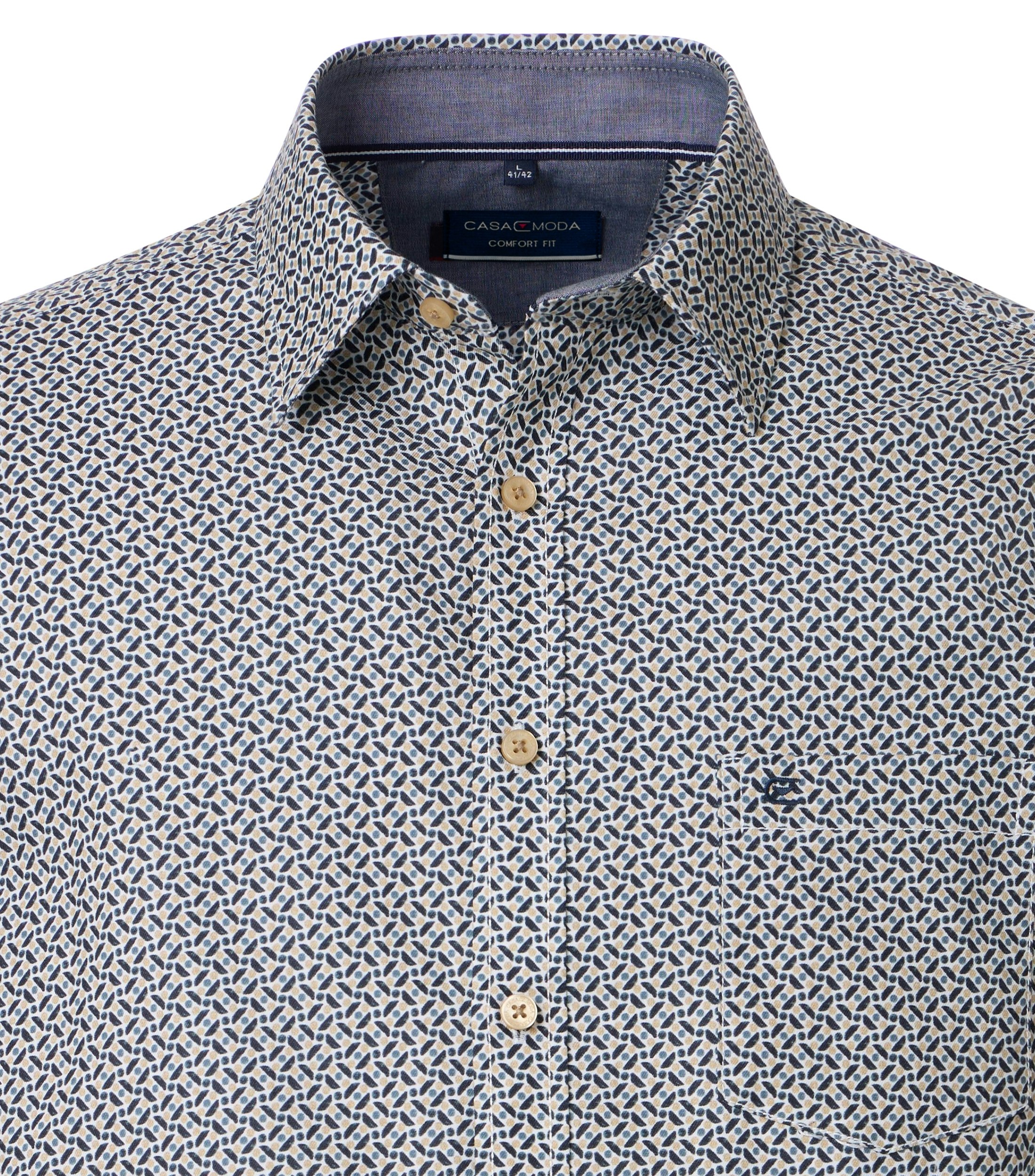 Ein Freizeithemd im Print Muster in der Farbe Blau
