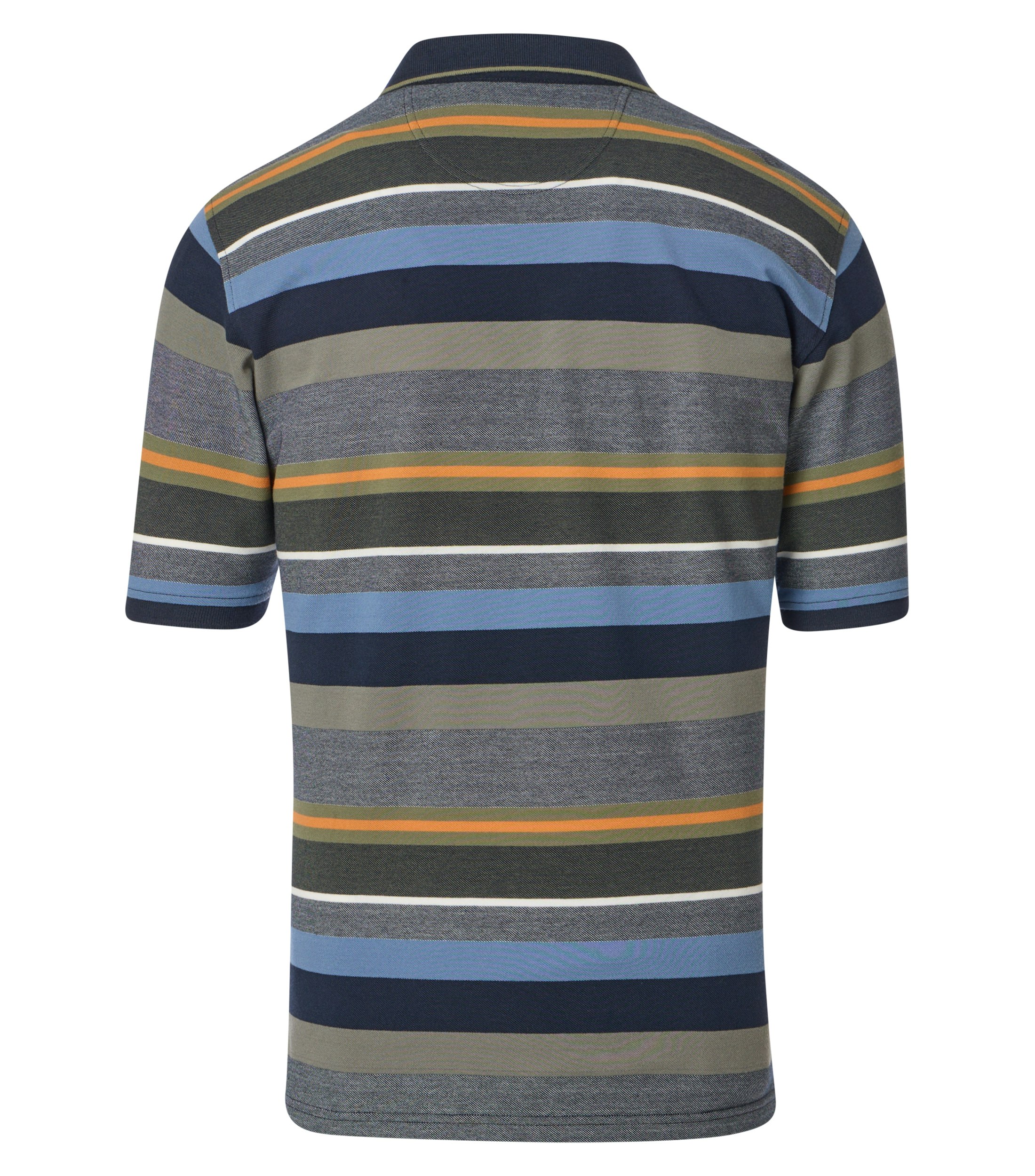 Ein Polo-Shirt im gestreift Muster in der Farbe Grün