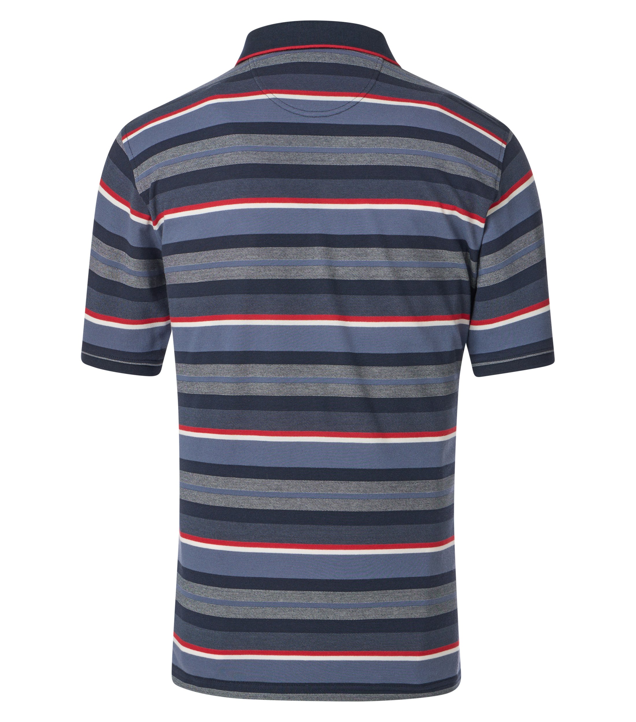 Ein Polo-Shirt im gestreift Muster in der Farbe Dunkelblau