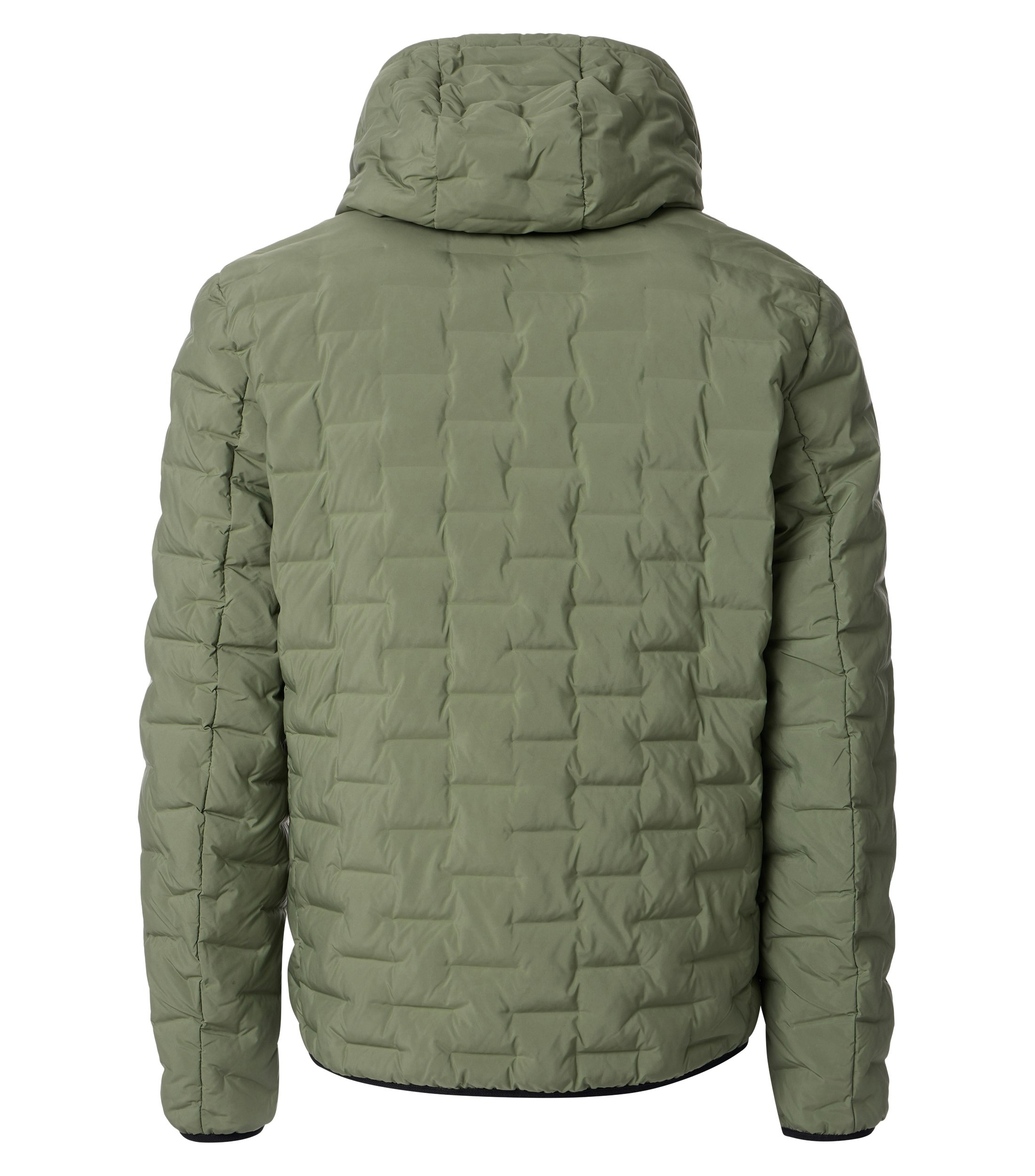 Das Model trägt eine Jacke im uni Muster in der Farbe Hellgrün