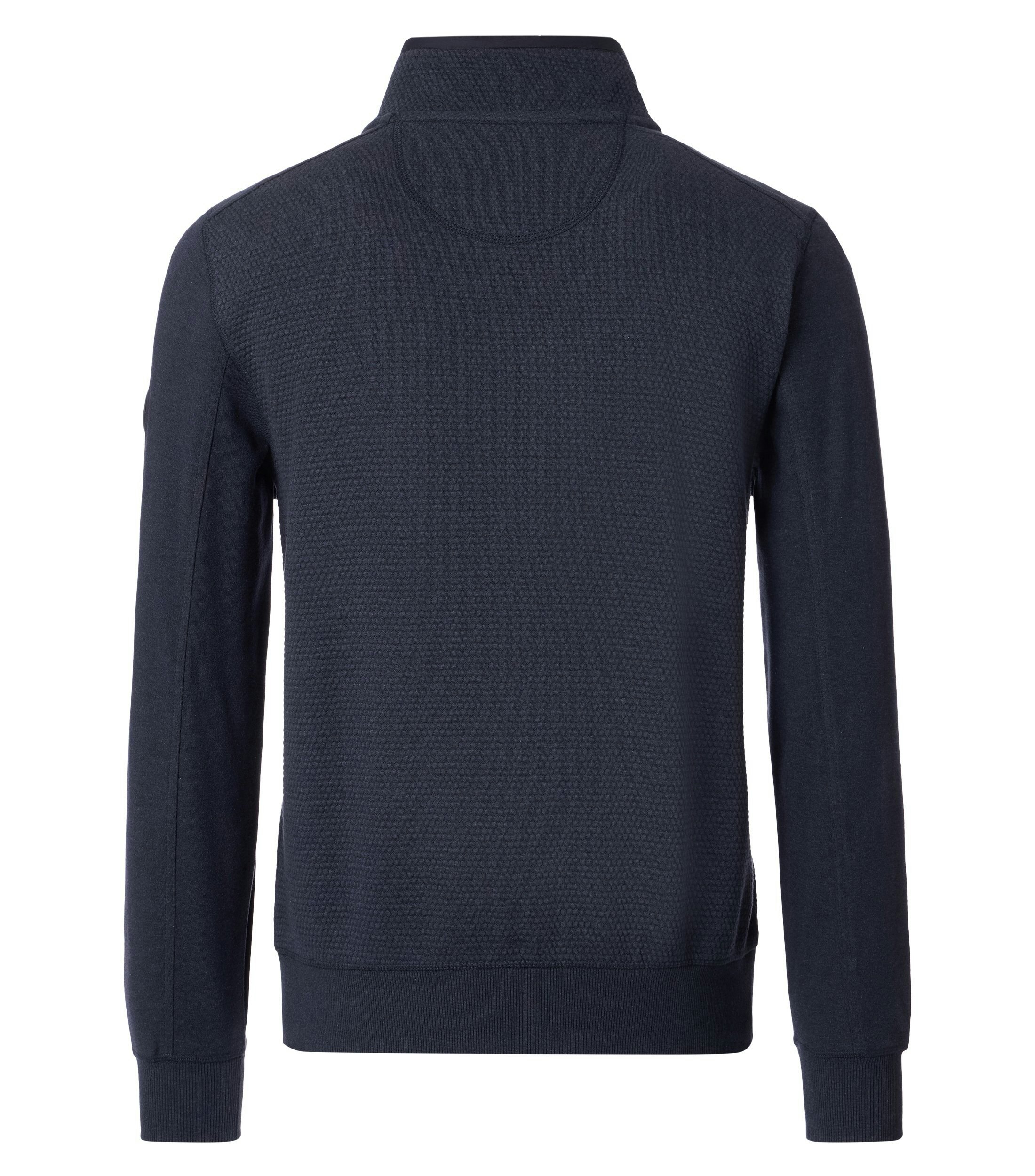 Ein Sweatjacke im uni Muster in der Farbe Blau